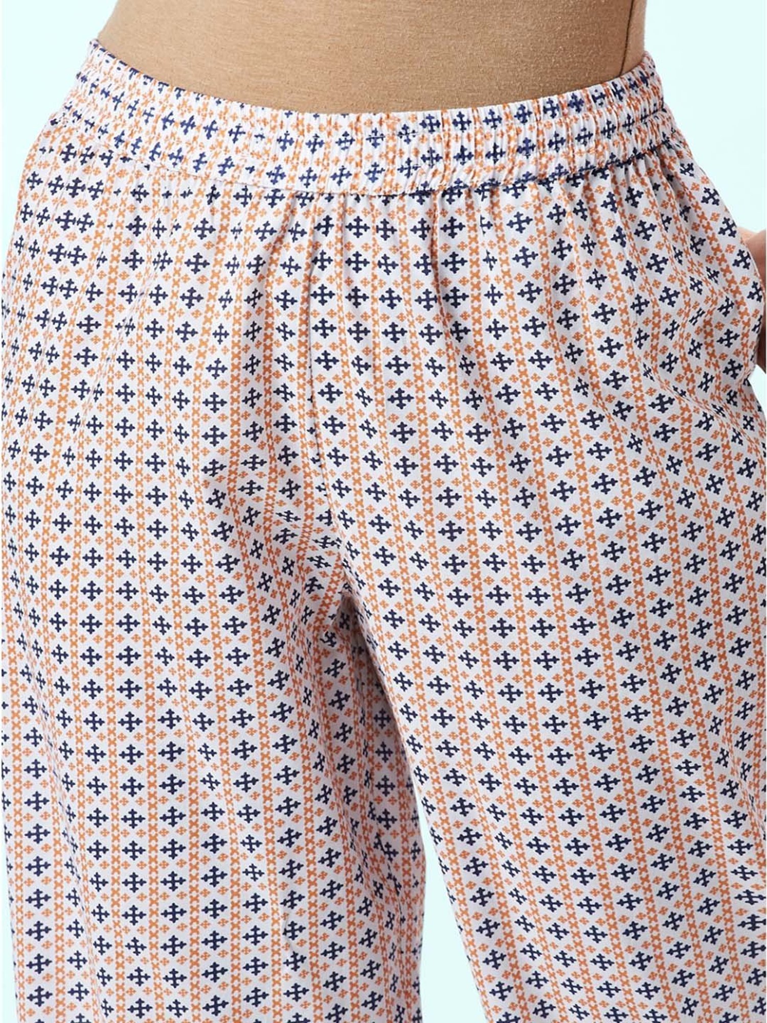 Rangmanch by Pantaloons Blue Cotton Floral Print Kurta Palazzo Set