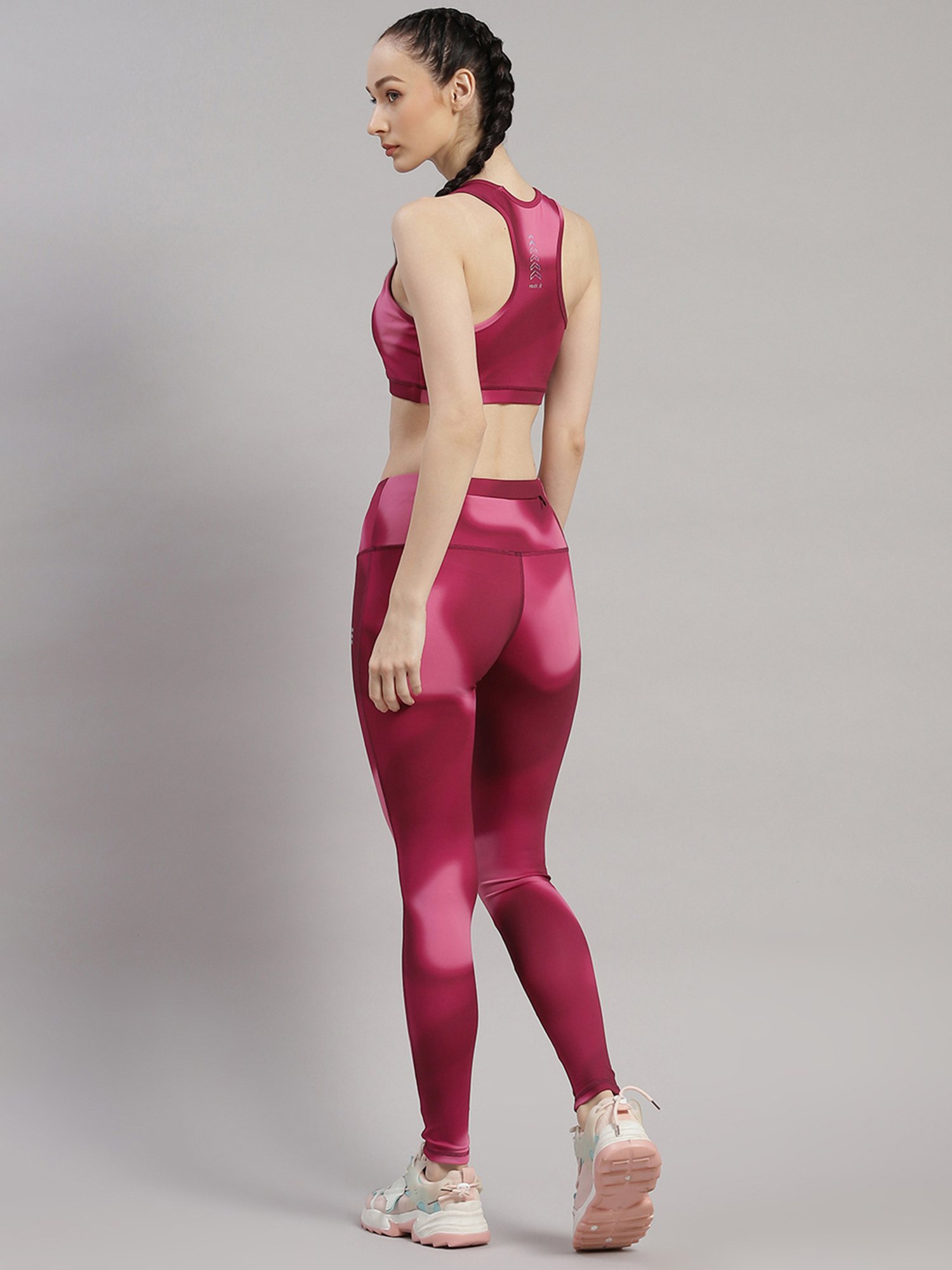 Rock.it Pink Tie - Dye Sports Bra With Tights