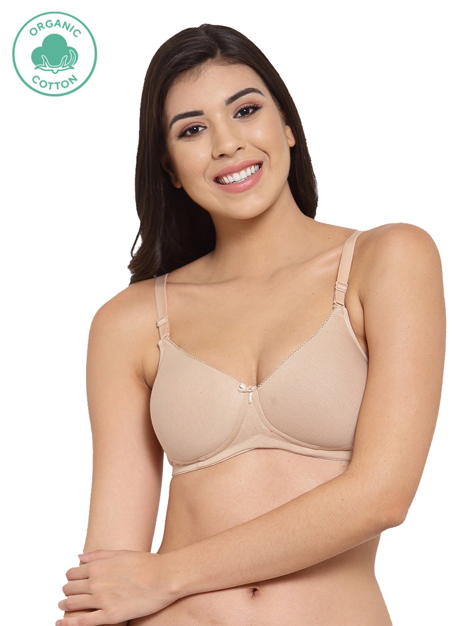 Inner Sense White & Beige Full Coverage T-Shirt Bra - Pack of 3