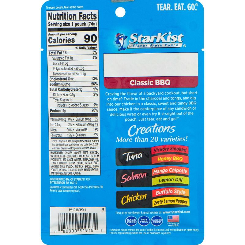 StarKist Chicken Creations Classic BBQ Chicken - 2.6oz
