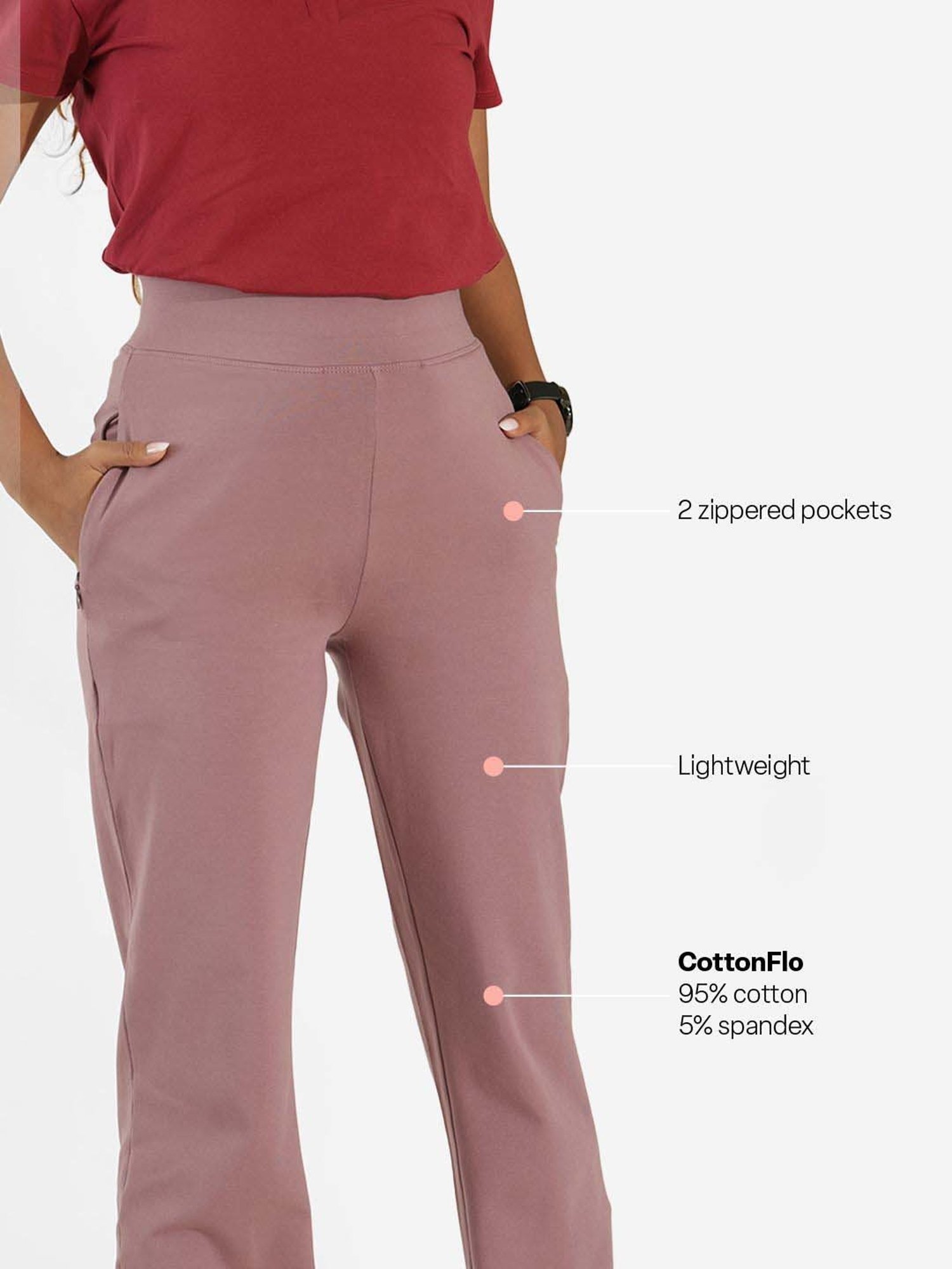 BlissClub Purple Cotton Straight Pants