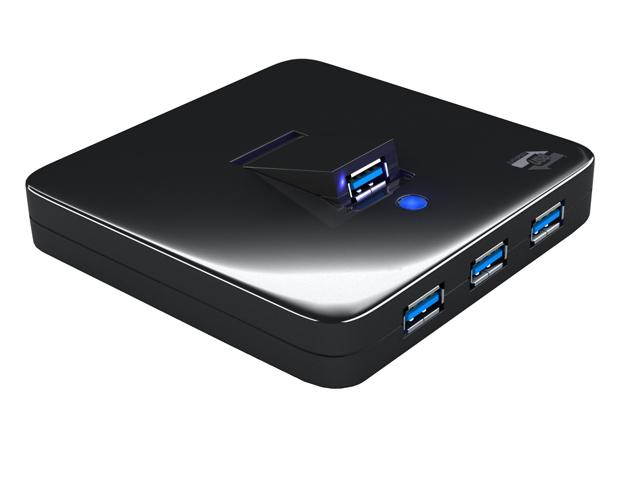 Sedna SE-USB3-HUB-34A-BK 4-Port USB 3.0 Hub Including 1 Foldable Port