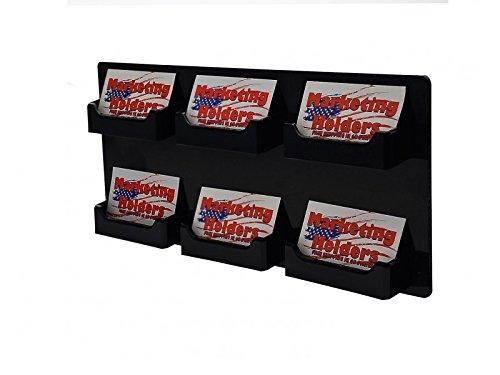 Marketing Holders Multi Pocket Premium Business Card Holder Acrylic Horizontal Wall Mount 6 Pocket, Black