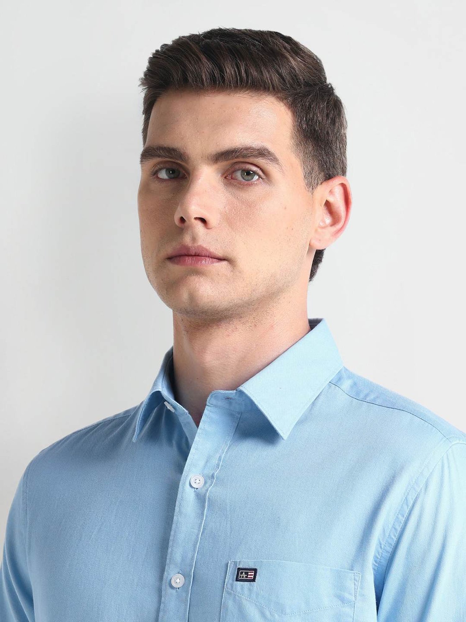 Arrow Sports Blue Cotton Slim Fit Shirt