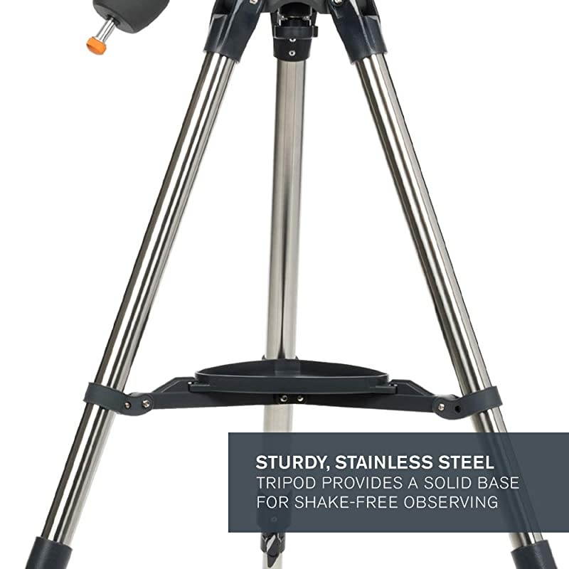 AstroMaster 114EQ Newtonian Telescope - Reflector Telescope for Beginners - Fully-Coated Glass Optics - Adjustable-Height Tripod - Bonus Astronomy Software Package