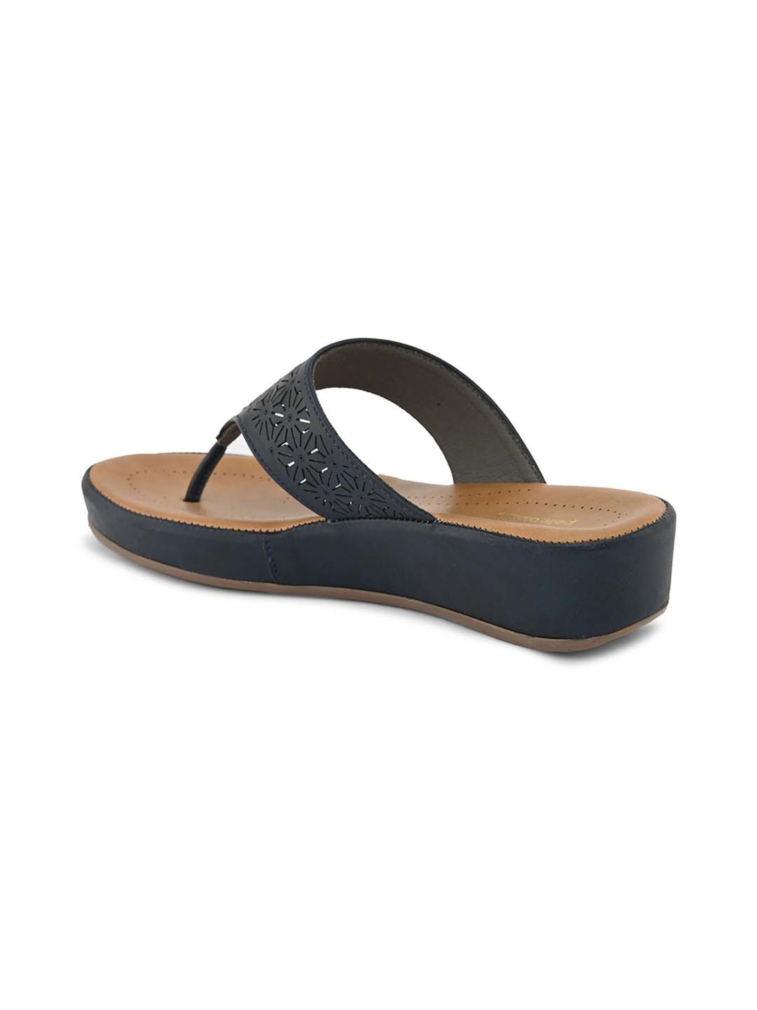 Pelle Albero Women's Blue Thong Wedges