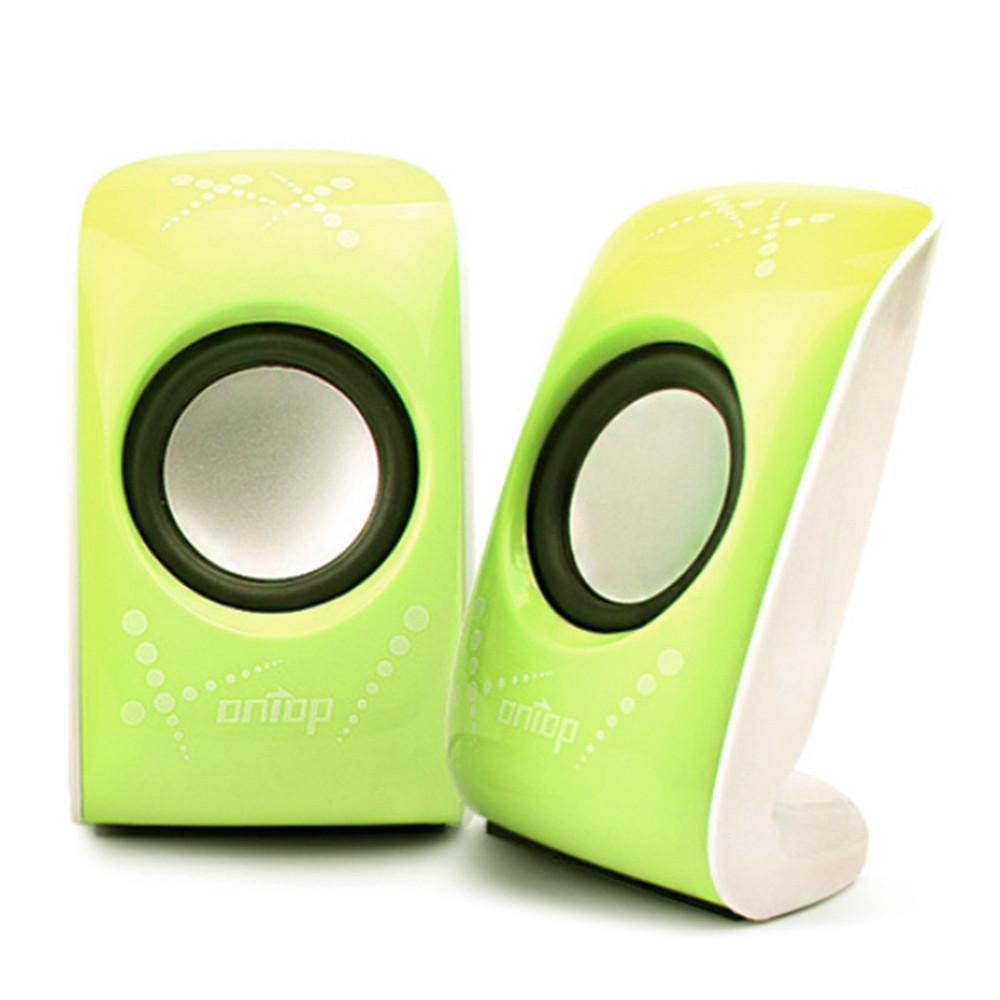 USB2.0 Mini 3D Stereo Surround Sound USB Sound Speakers(1 Pair)  Green