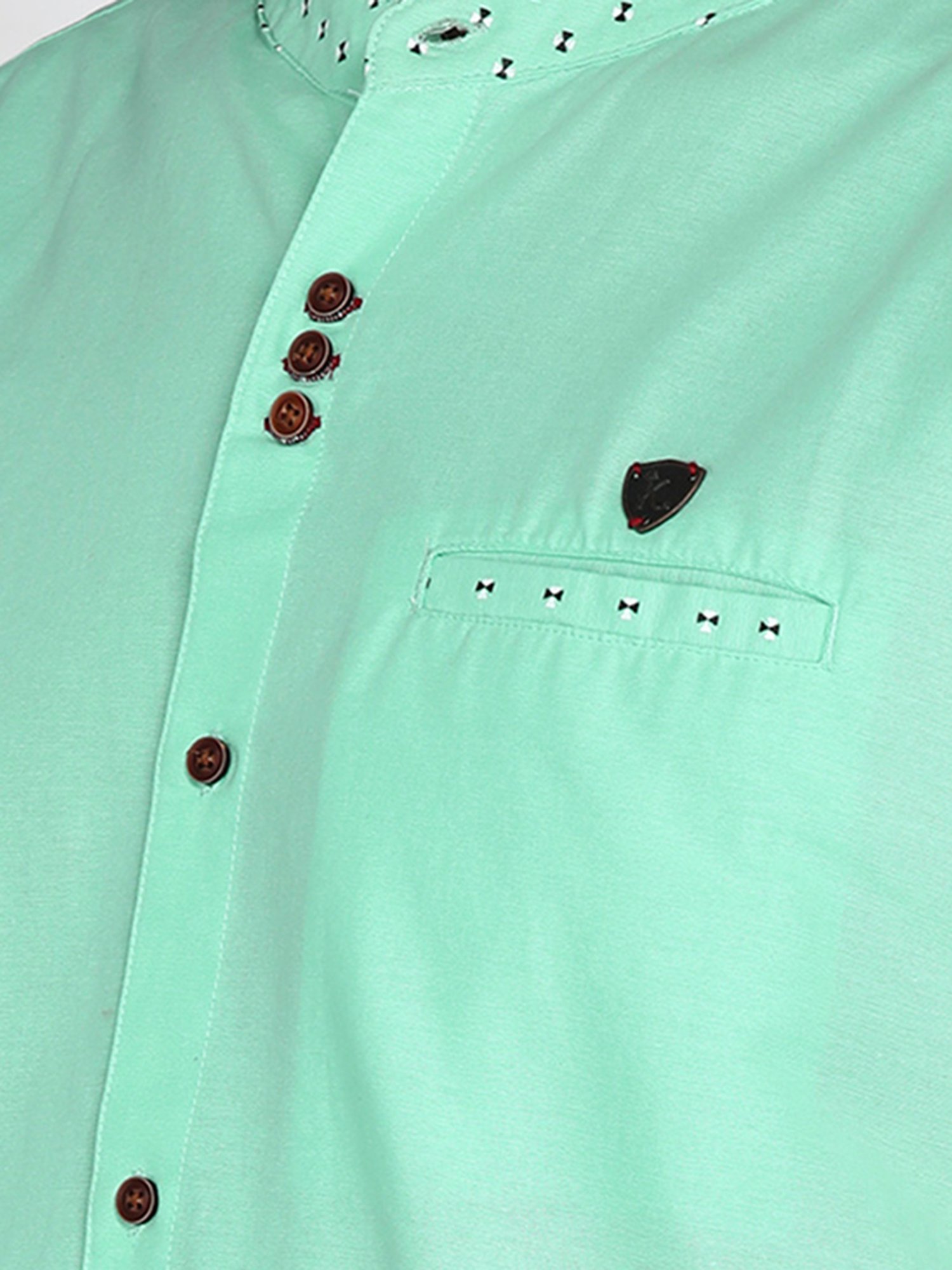 Kuons Avenue Mint Green Slim Fit Shirt