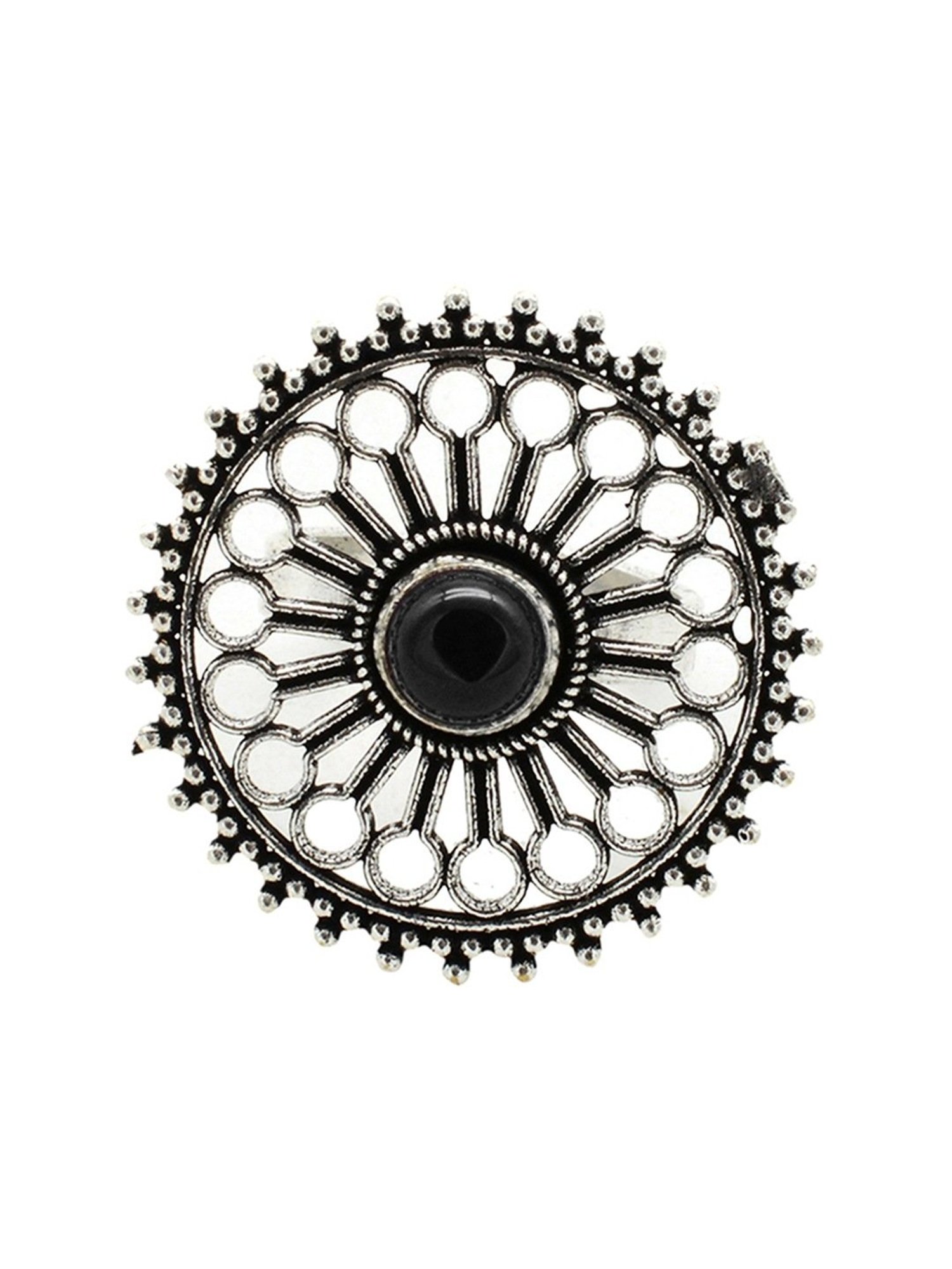 Teejh Pitara Collection Zehar Black Metallic Oxidized Jewellery Set