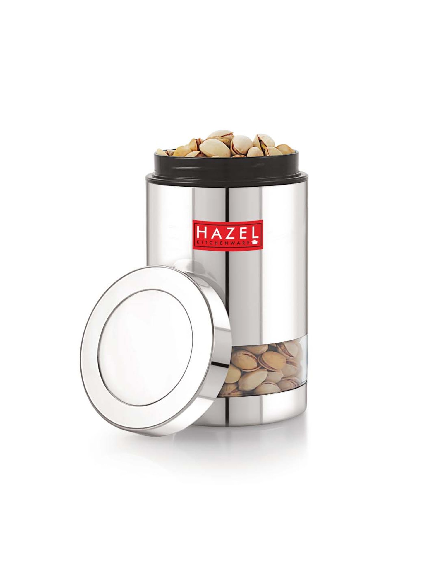 HAZEL Silver Stainless Steel Container (1 L) - Set of 1