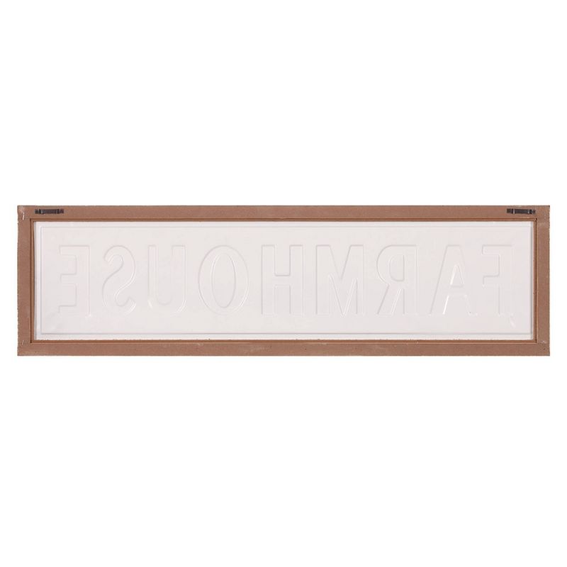 11" x 38" Rustic Farmhouse Tin Enamel Wall Sign Off White/Black - Patton Wall Decor