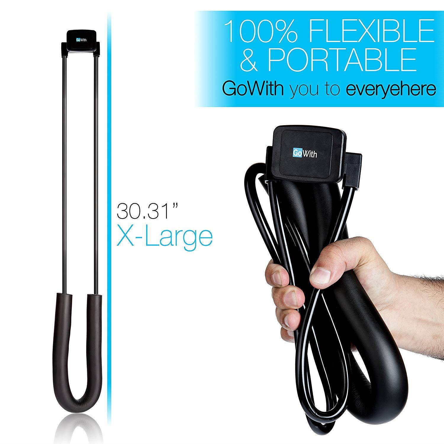 GoWith Magnetic Tablet & Cell Phone Holder, Universal Mobile Phone Stand, Lazy Bracket for Table, Bed, Car & Bike, Adjustable Rotating Gooseneck Mount with Flexible, Collapsible and Portable Design