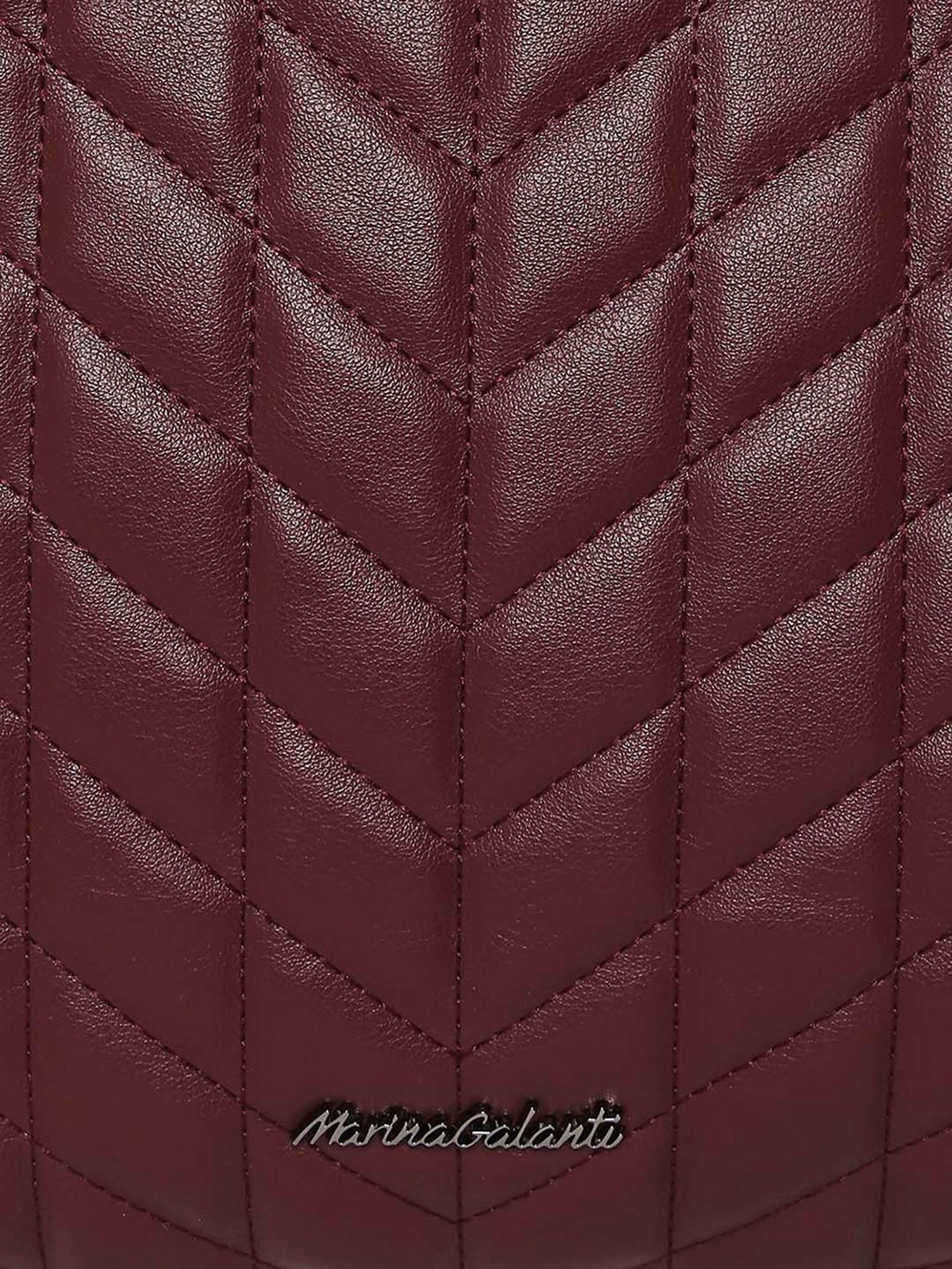 Marina Galanti Maroon Quilted Medium Tote Handbag