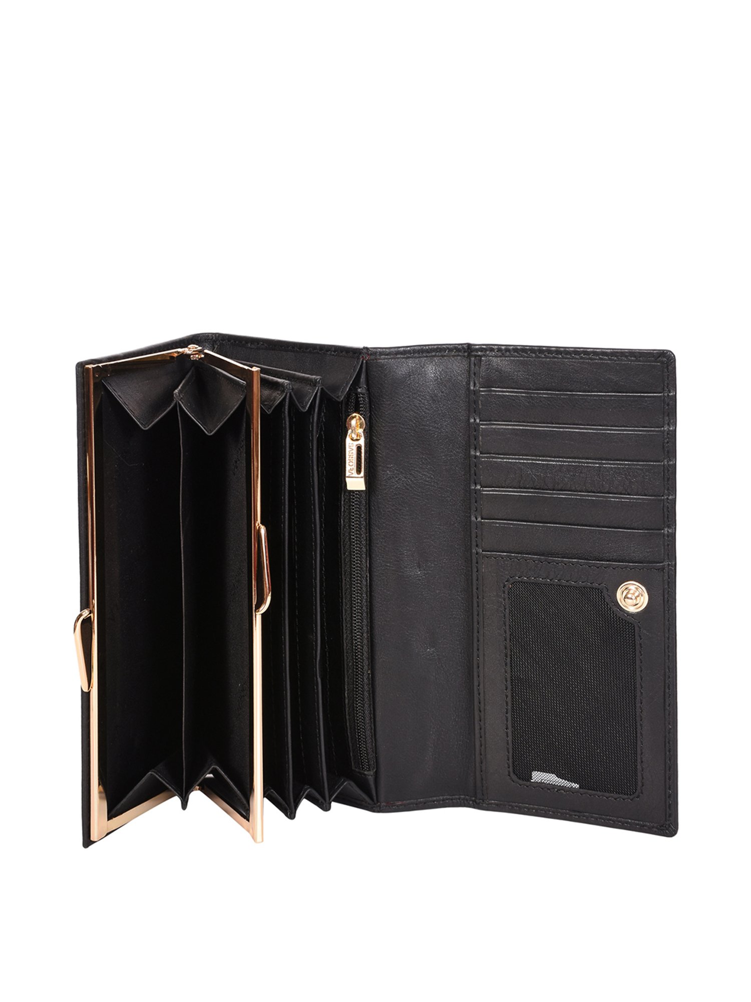 SASSORA Black Solid Rfid Wallet for Women