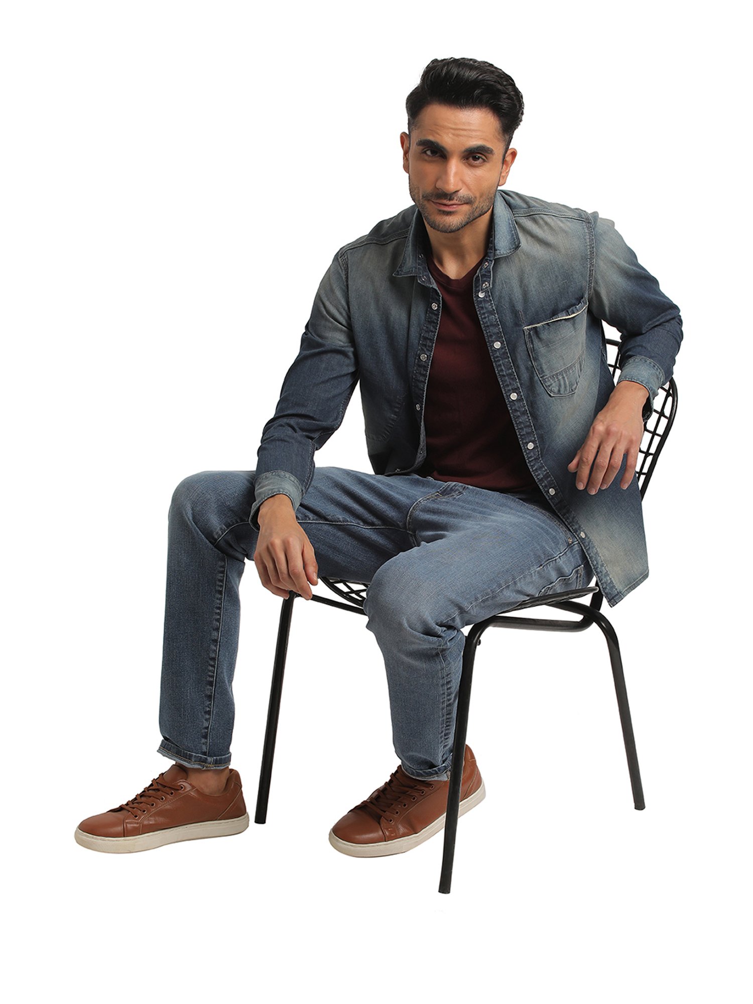 EVERBLUE Blue Regular Fit Shirt