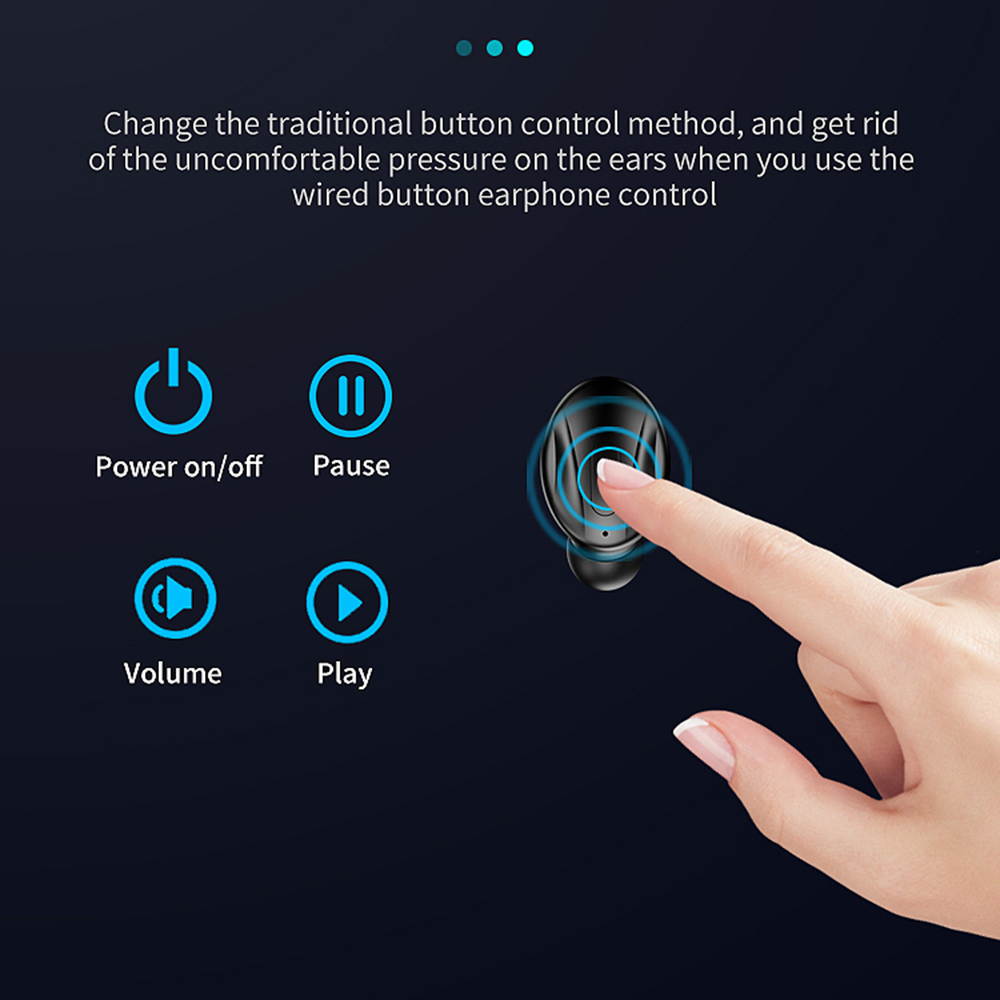 Ture Wireless Earbuds, Bluetooth 5.0 Headphones Stereo Sound Microphone Mini Wireless Earphones Running Headphones with Portable Charging Case for Sport Driving