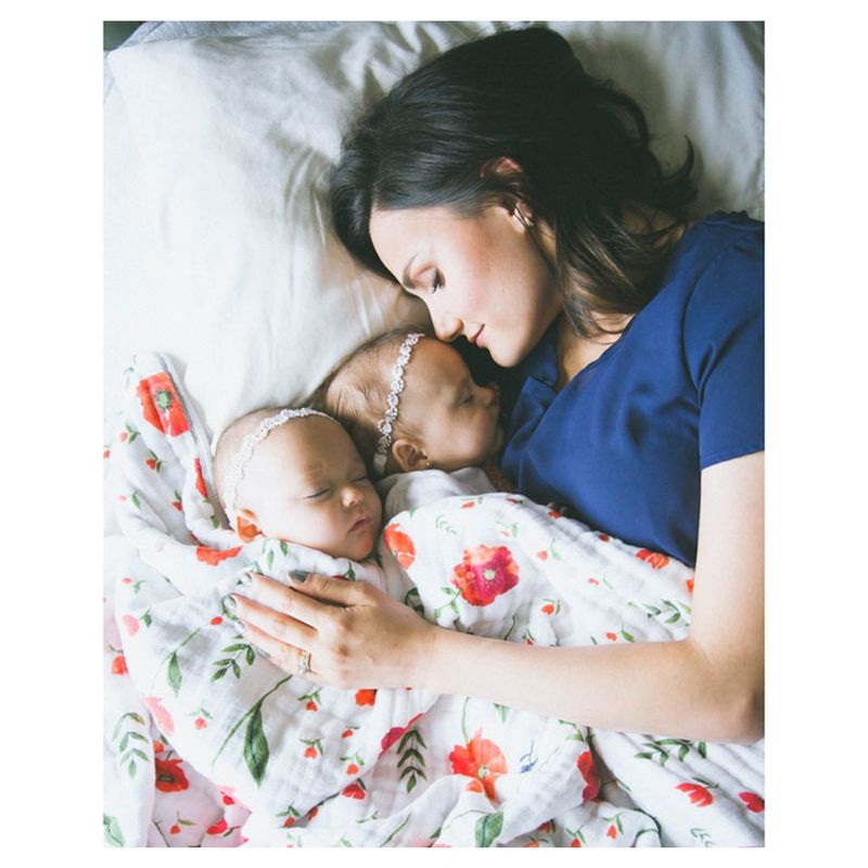 Little Unicorn 4-Layer Cotton Swaddle Blanket - Summer Poppy