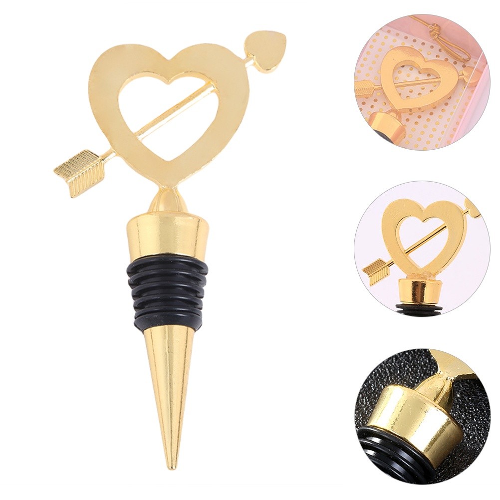 1Pc Valentine's Day Metal Heart Shape Wine Bottle Stopper Practical Wedding Gift