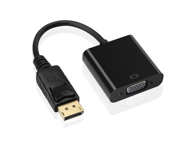 CORN DisplayPort to VGA Male to Female Active Cable Adapter 1920x1200 1080P for PC Laptop Macbook projector - Black