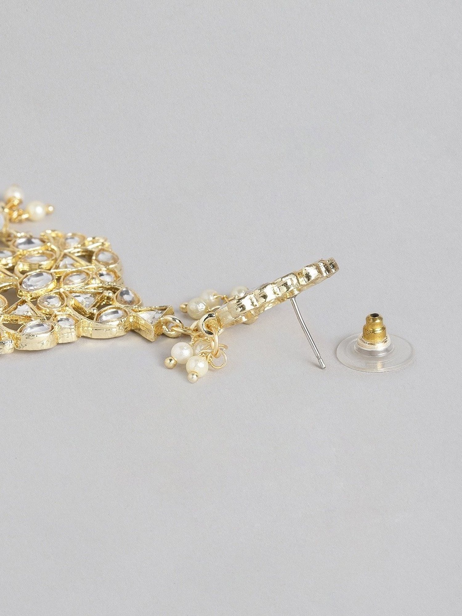 Zaveri Pearls Gold Tone Ethnic Kundan Choker Necklace & Earring Set-ZPFK10485