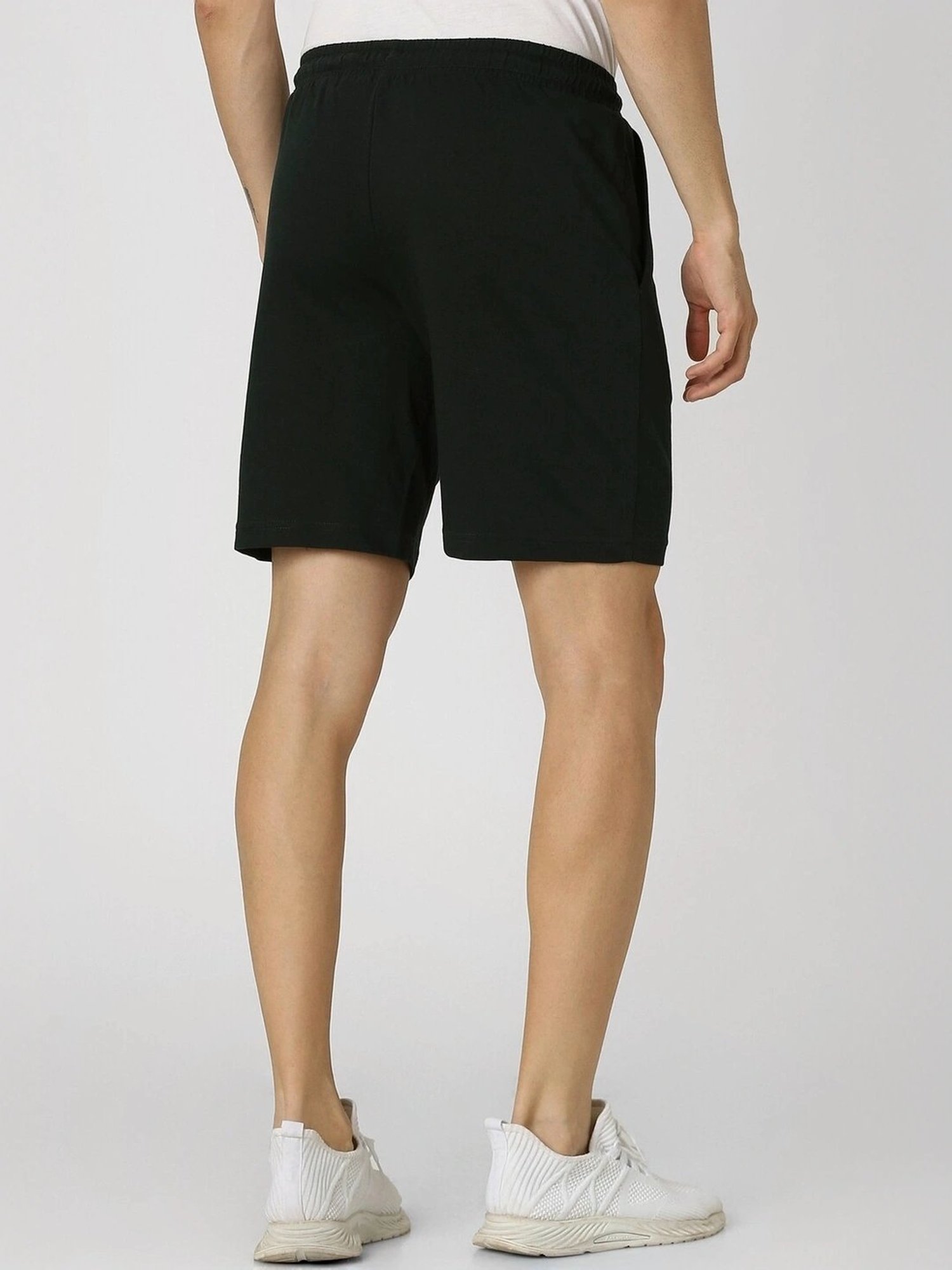 Adidas White Regular Fit Striped Sports Shorts