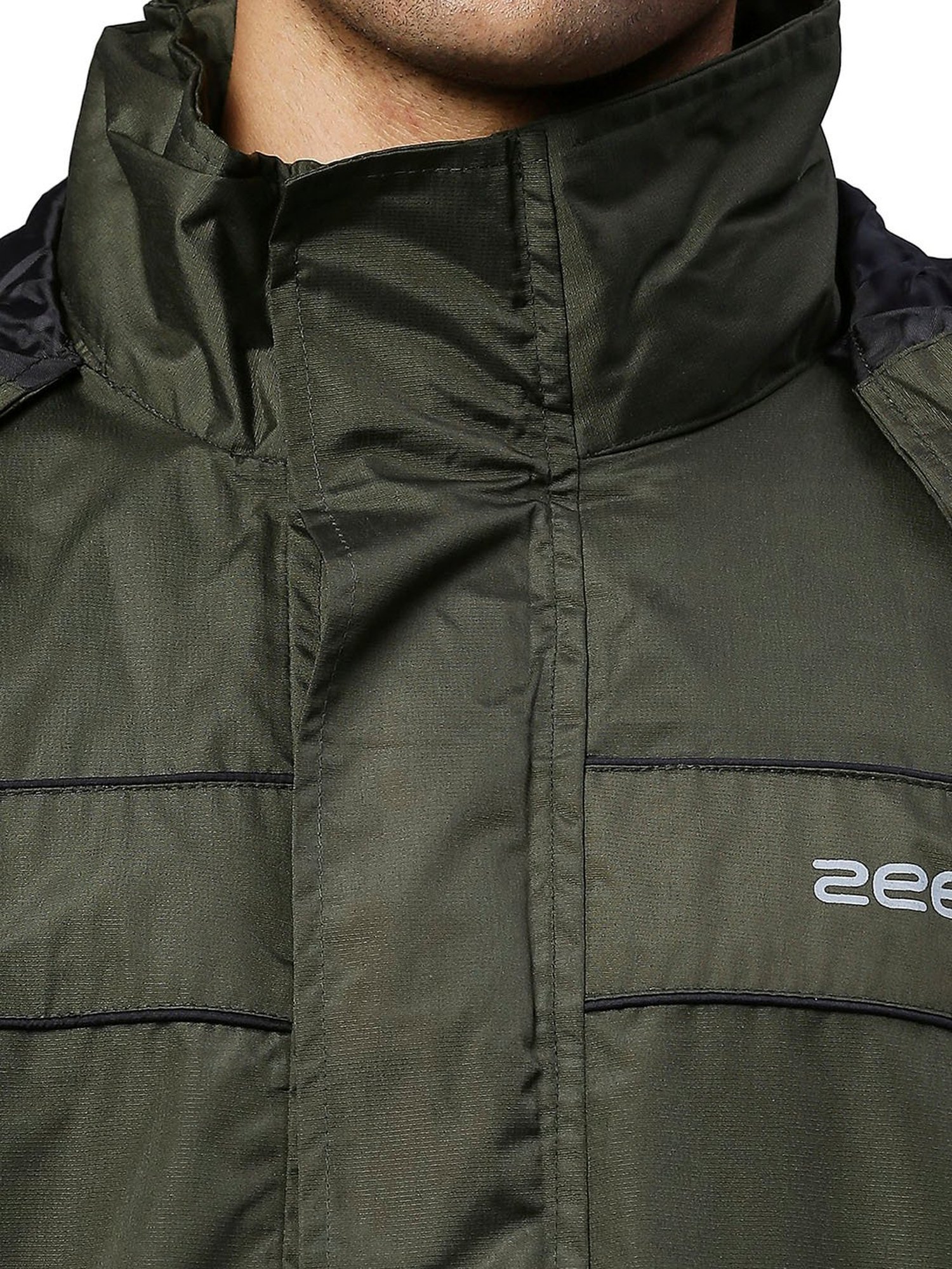 Zeel Olive Regular Fit Rainwear Jacket