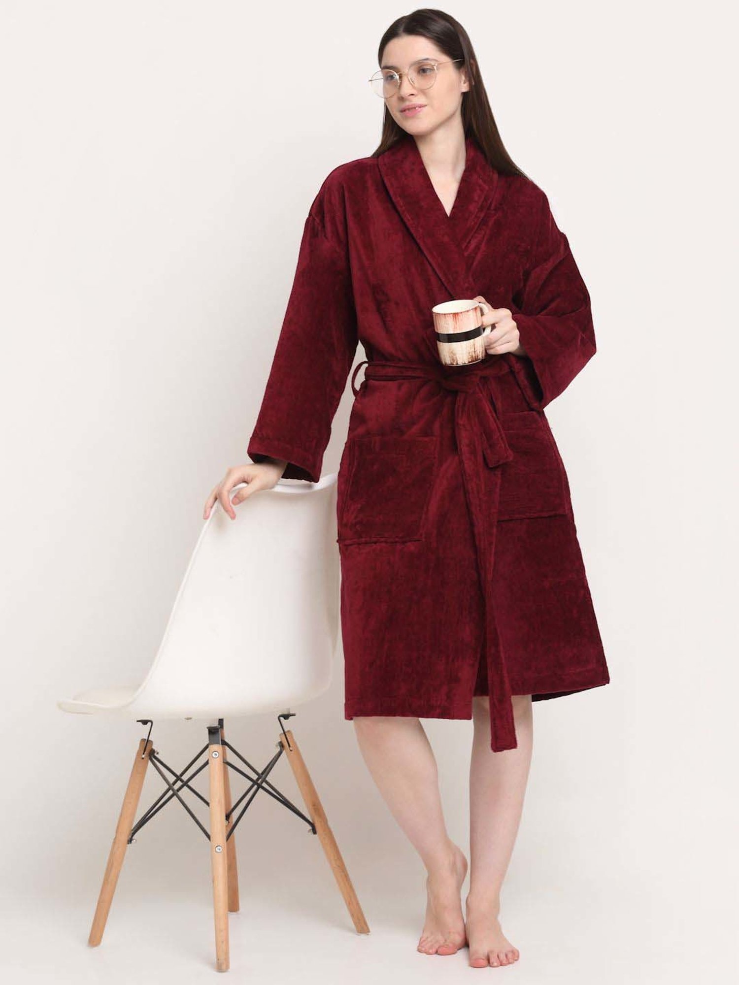 Trident Comfort Living Grey Cotton 380 GSM Bathrobe