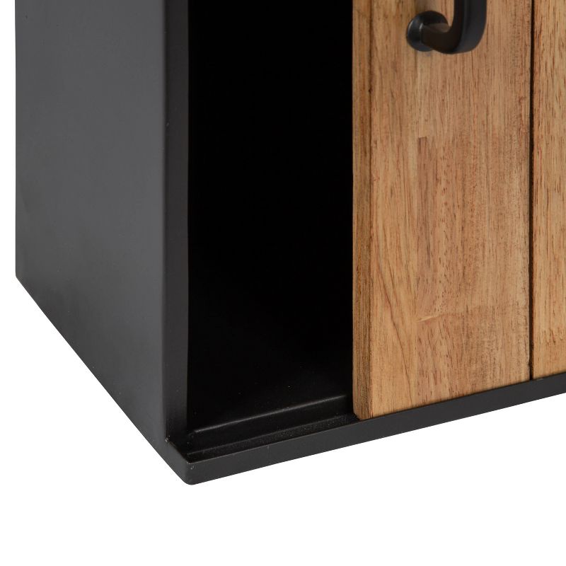 24" x 7.25" x 20" Samuels Decorative Metal Wall Cabinet Charcoal/Rustic Brown - Kate & Laurel All Things Decor