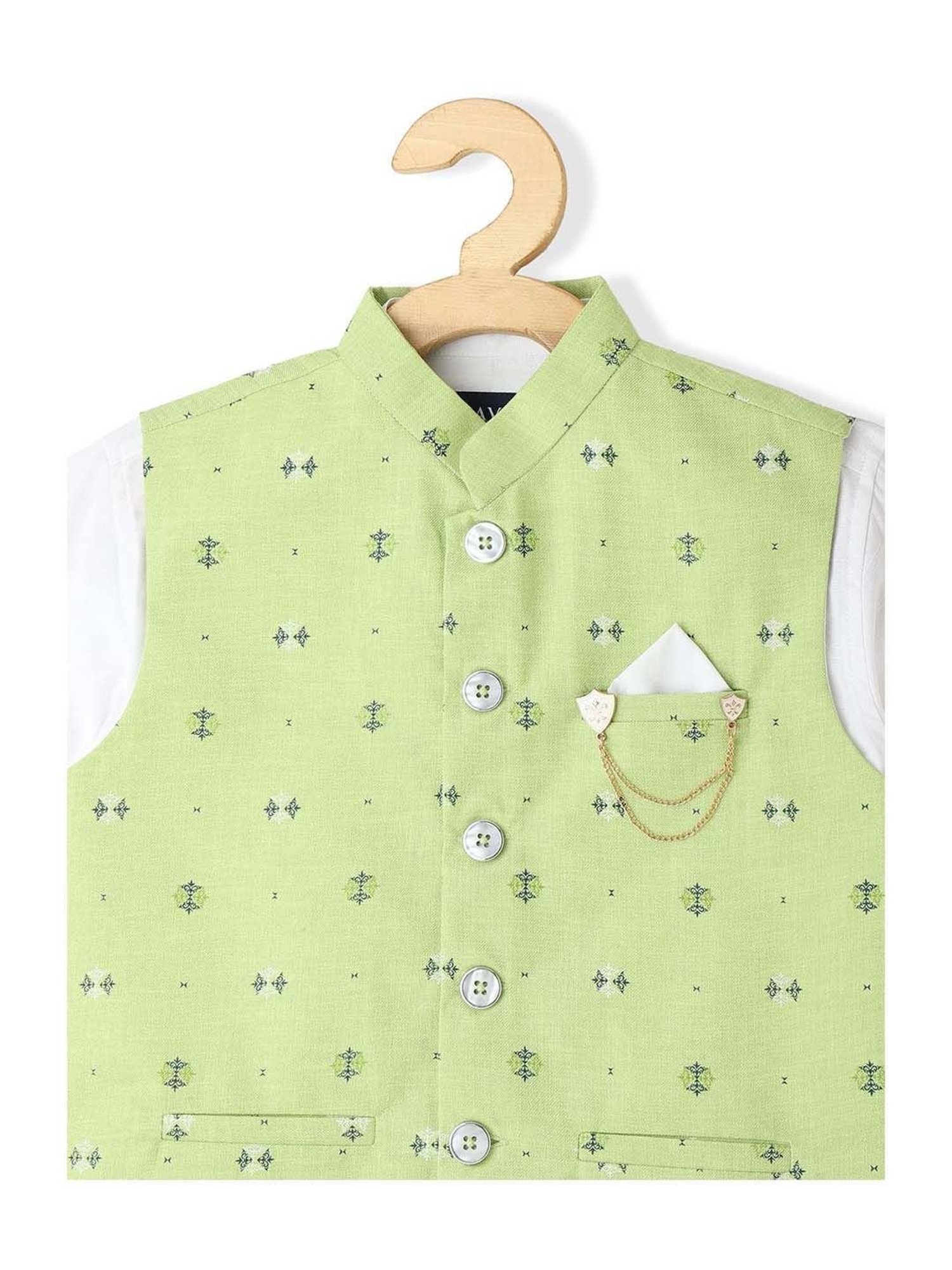 Crimsoune Club Kids Mint Solid Full Sleeves Blazer