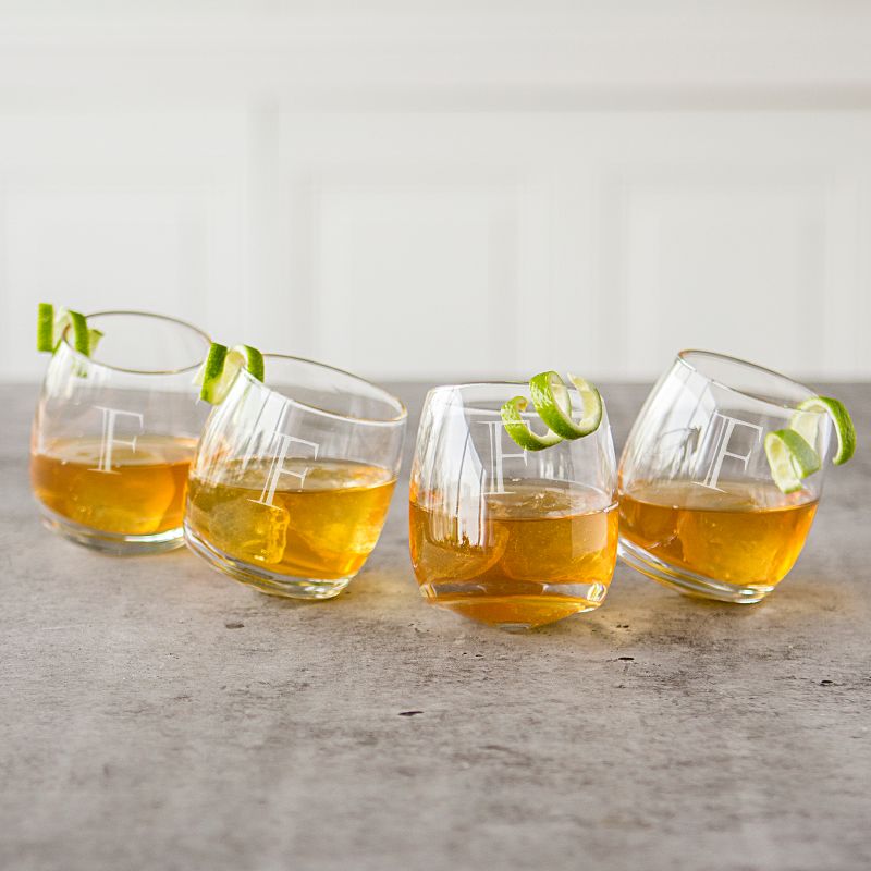 Cathy's Concepts Tipsy Whiskey Glasses 7oz - Set of 4