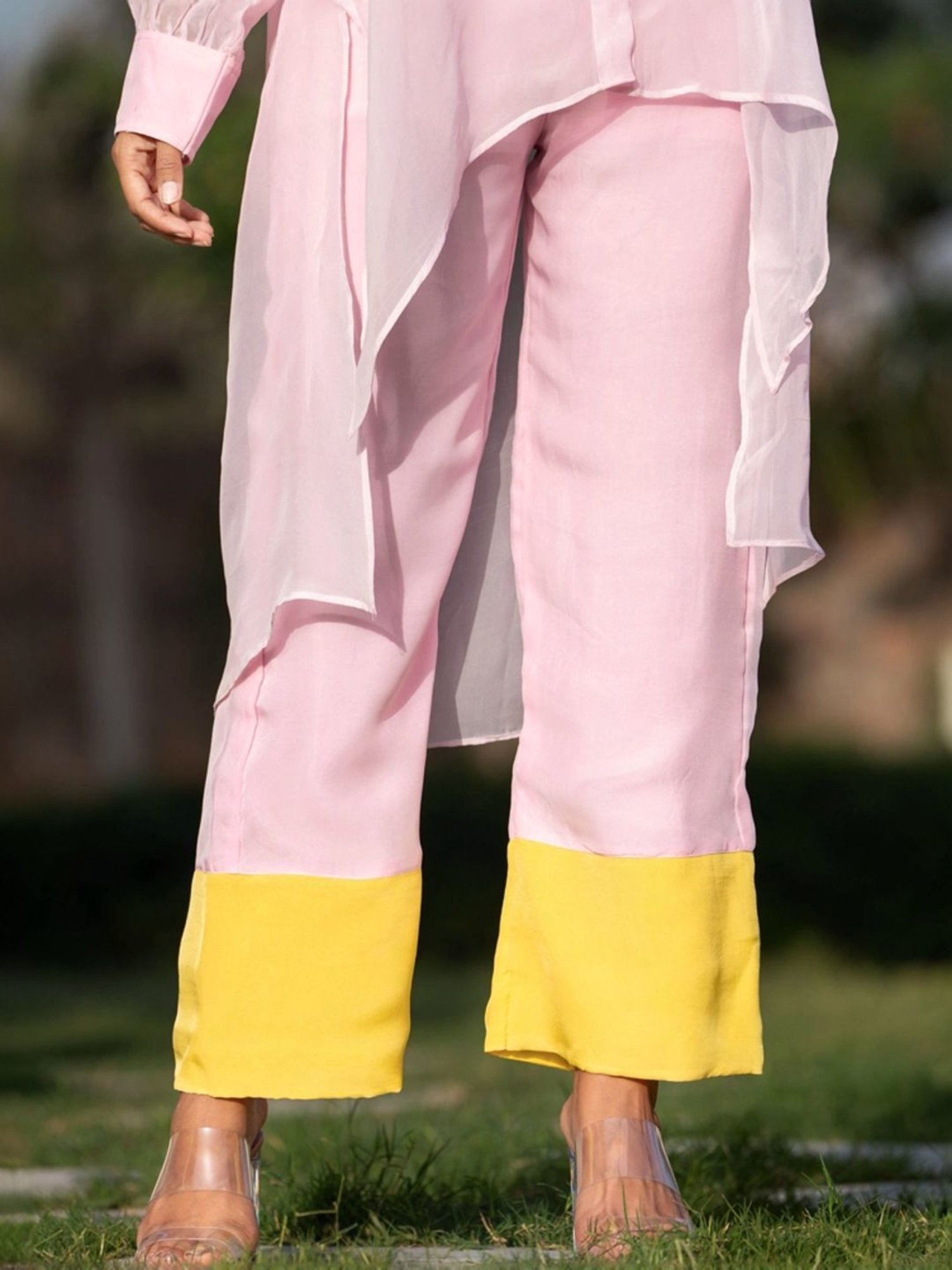 HOUSE OF JAMOTI Pink Plain Tunic Palazzo Set