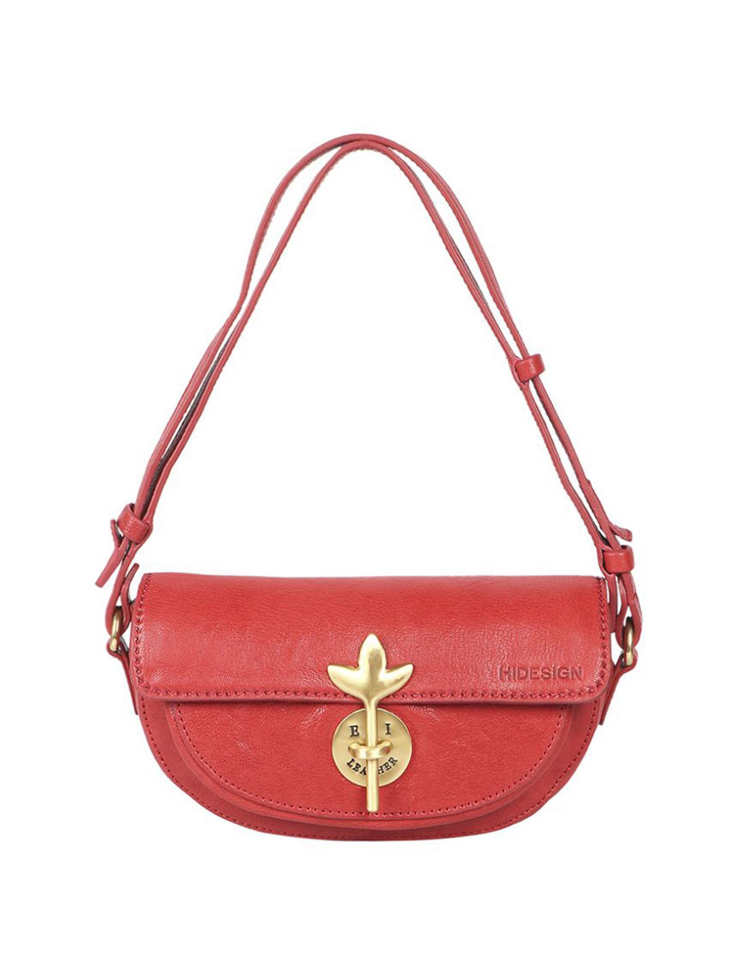 Hidesign EI Preserve 03 Red Leather Solid Shoulder Handbag