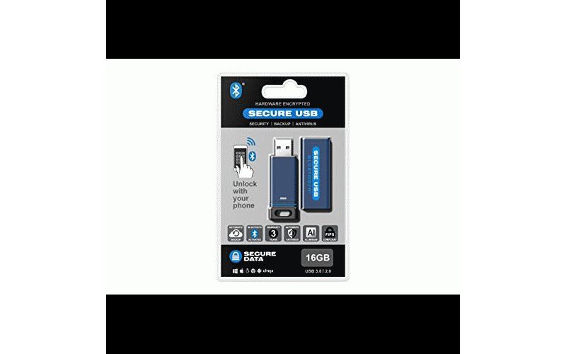 SecureData 16GB SecureUSB BT Encrypted Flash Drive with Wireless Authentication