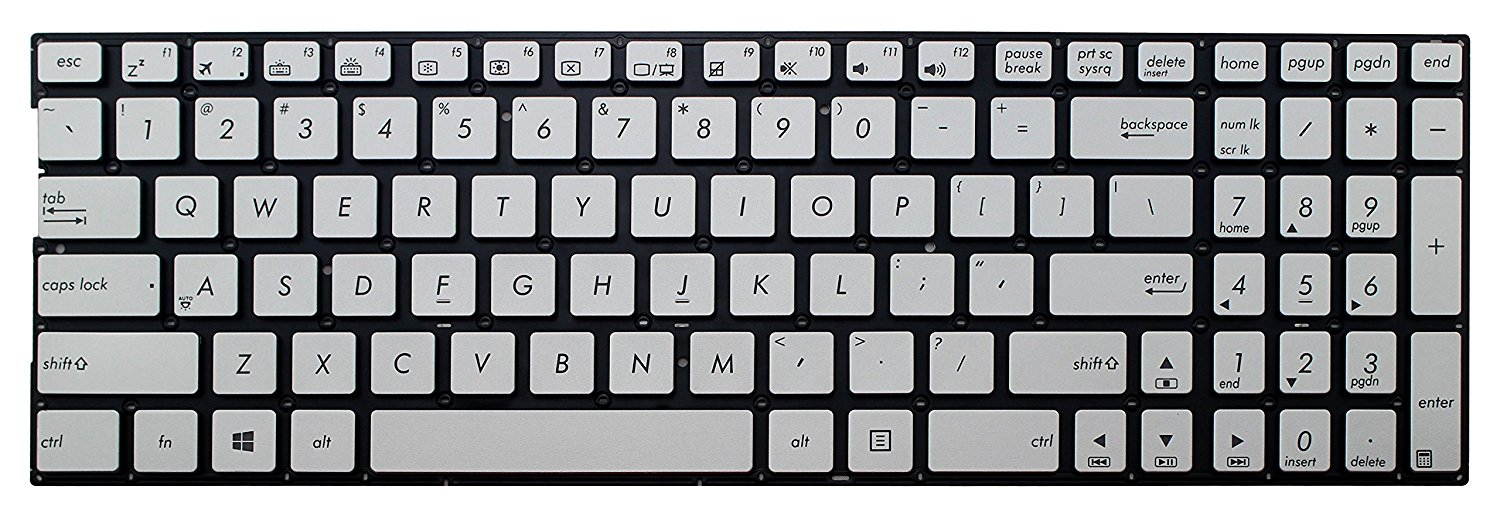 New for Asus Q503 Q503U Q503UA Q534 Q534U Q534UX US Silver Keyboard