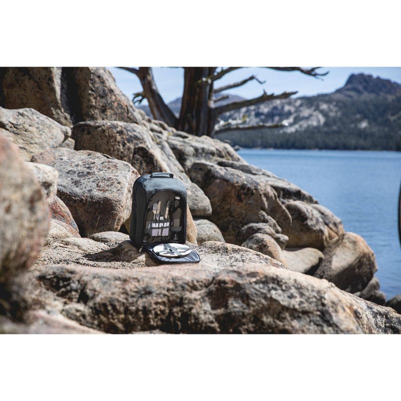 Picnic at Ascot Insulated Picnic Basket/Cooler Fully Equipped with Service for 2 - Trellis Green