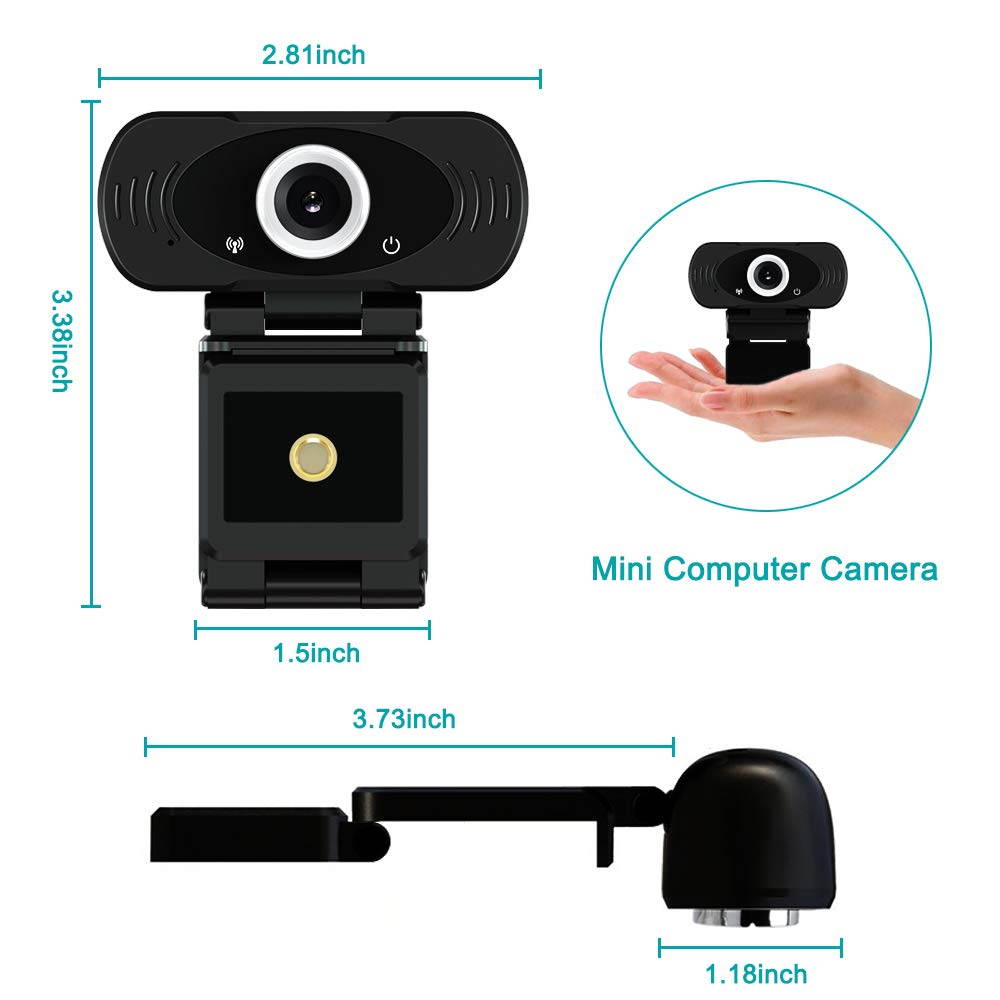 Webcam, 1080P USB Web Camera PC Camera with Internal Microphone Web Cam for Online Teaching/Business Meeting,Plug and Play Face Camera with Manual Focus for PC, Desktop or Laptop