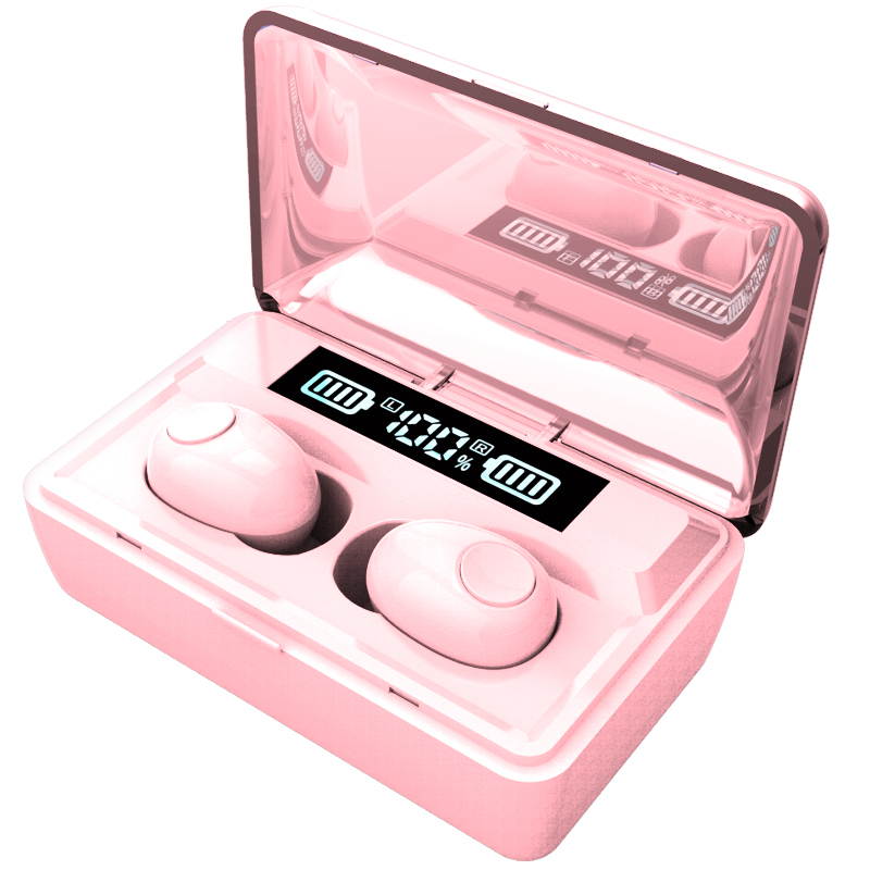 Wireless Intelligent Power Capacity Display Mini Invisible Bluetooth Headset 5.0 Suitable for Android & IOS Mobile Phones Waterproof Multifunction Earbuds Sports Automatic Charging