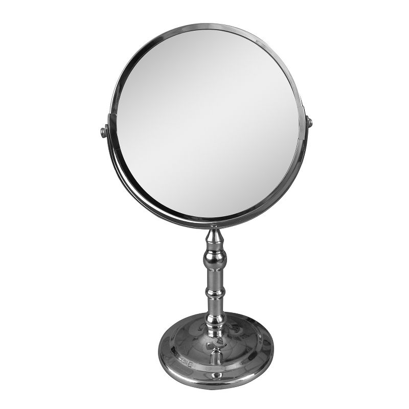 Katherine Freestanding Bath Magnifying Makeup Mirror Light Silver 13" - Elegant Home Fashions
