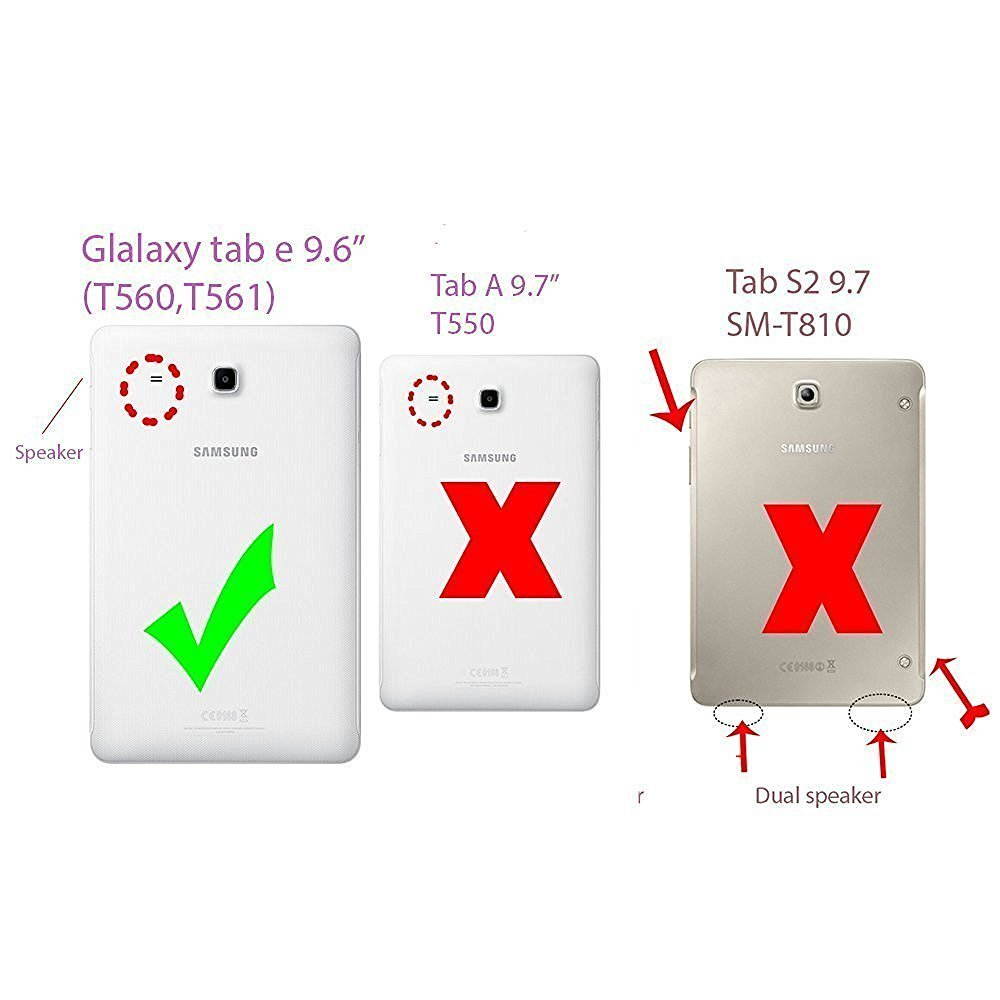 Mignova Samsung Galaxy Tab E 9.6 Case - Slim Lightweight Stand Cover for Samsung Galaxy Tab E 9.6 inch SM-T560 T561 + Free Screen Protector and Stylus pen