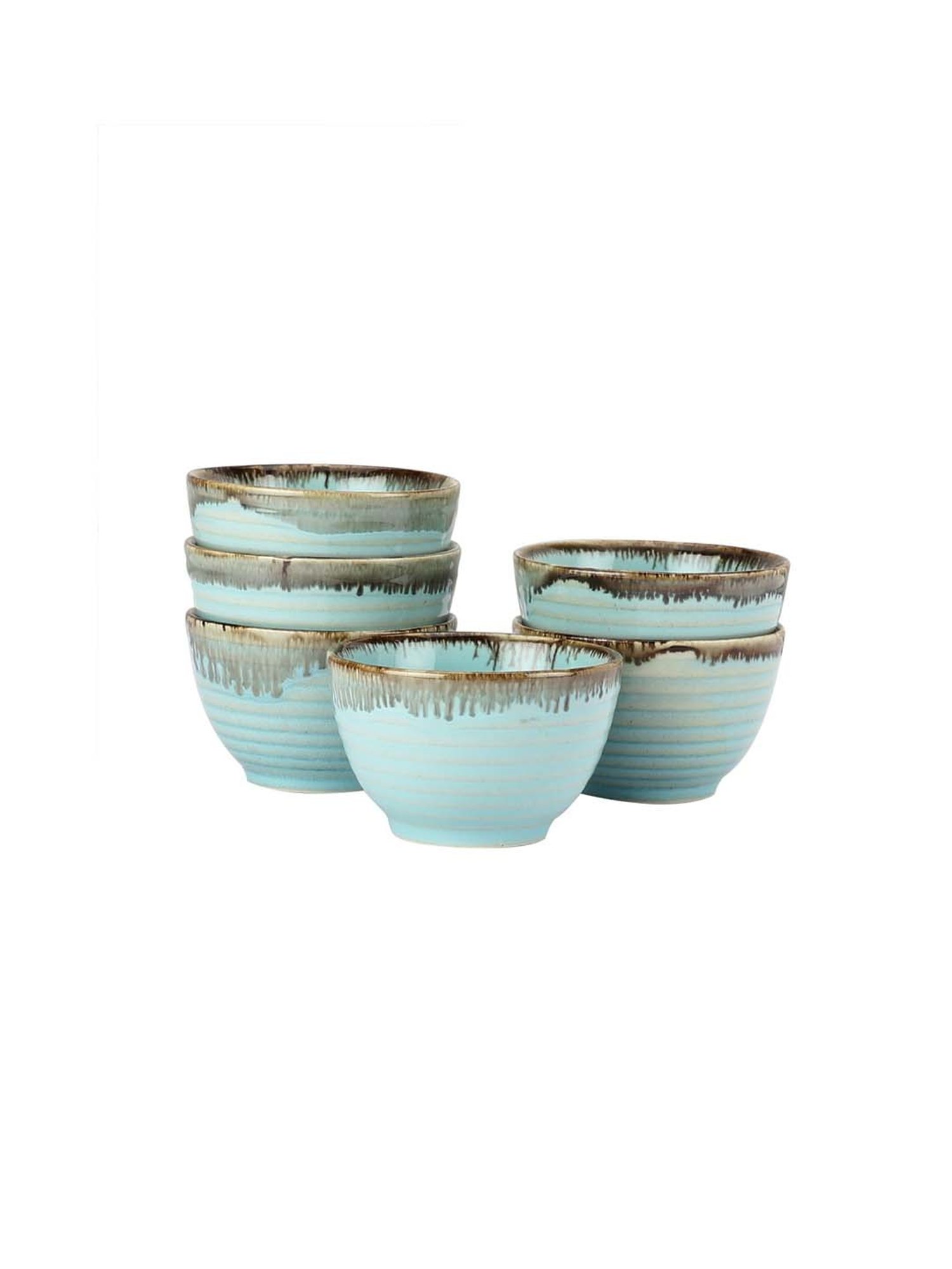 VarEesha Tranquil Mint Sage Green Ceramic Vegetable Bowl (0.15 L) - Set of 6