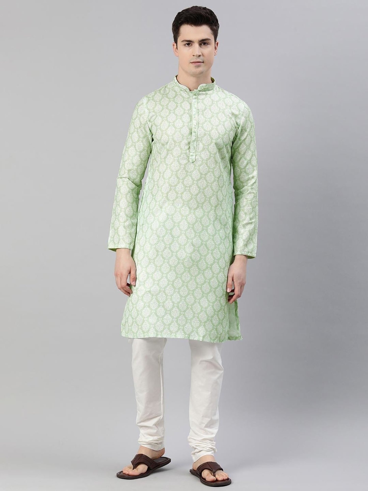 Manthan Green Regular Fit Printed Kurta