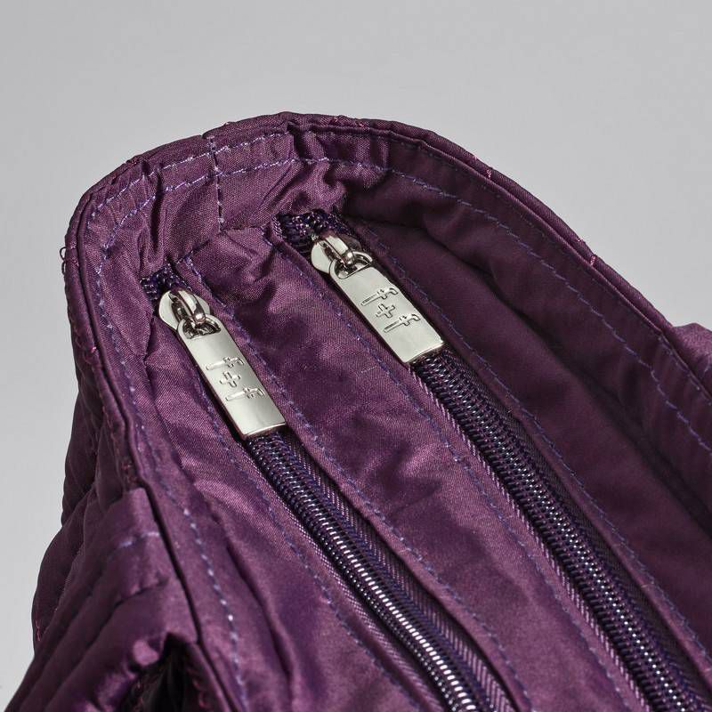Fit & Fresh Metro Quilted Tote with Lunch Compartment - Plum
