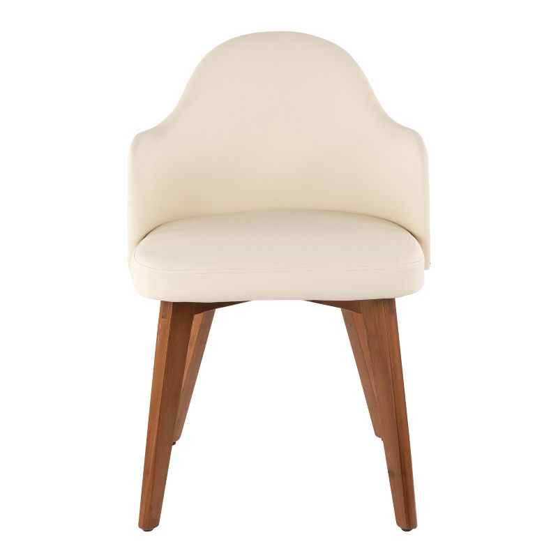 Ahoy Mid-Century Modern Chair Cream/Walnut - LumiSource