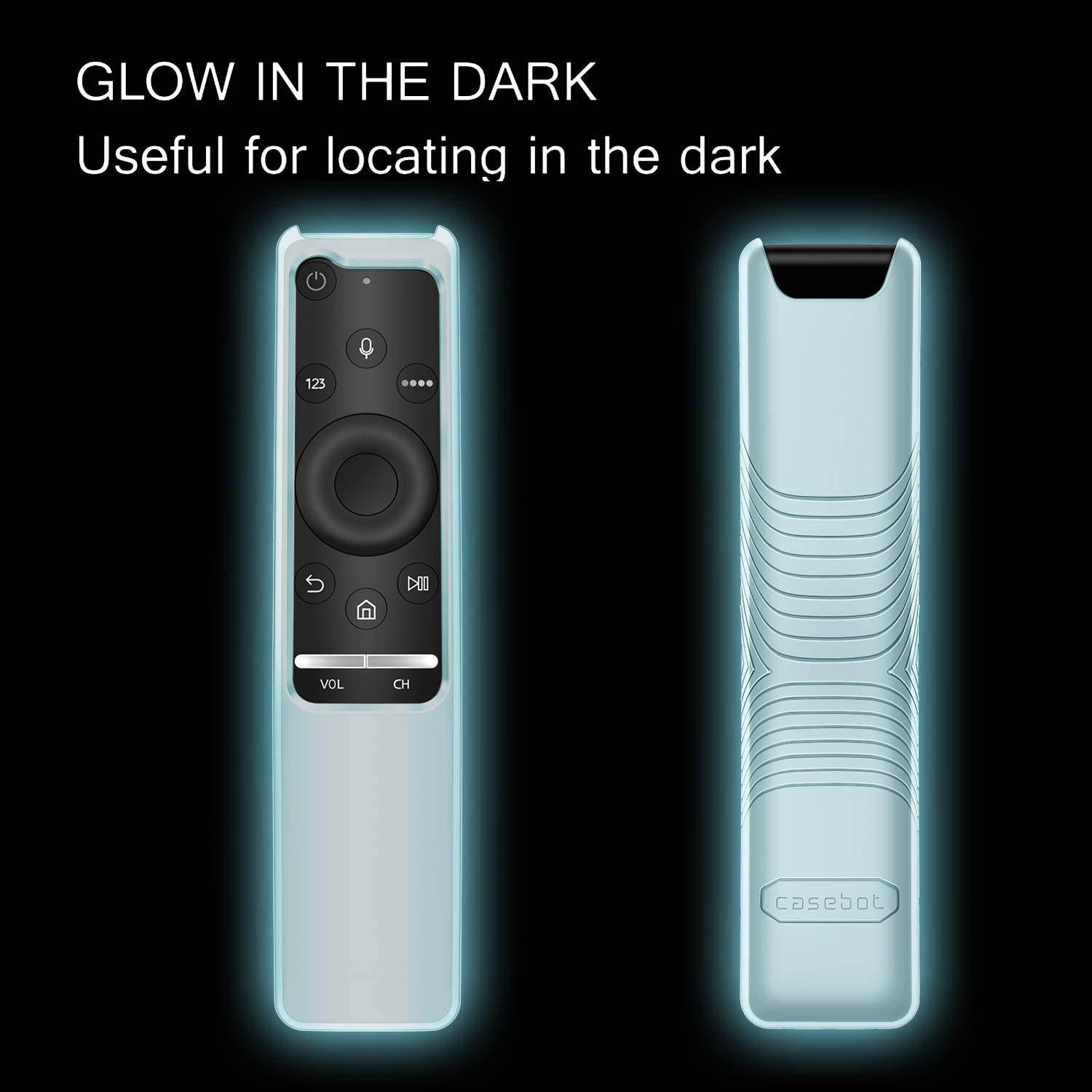 Protective Case Compatible Samsung Smart TV Remote Controller BN59 Series CaseBot Light Weight Kids-Friendly Anti Slip Shock Proof Silicone Cover Green-Glow in The Dark