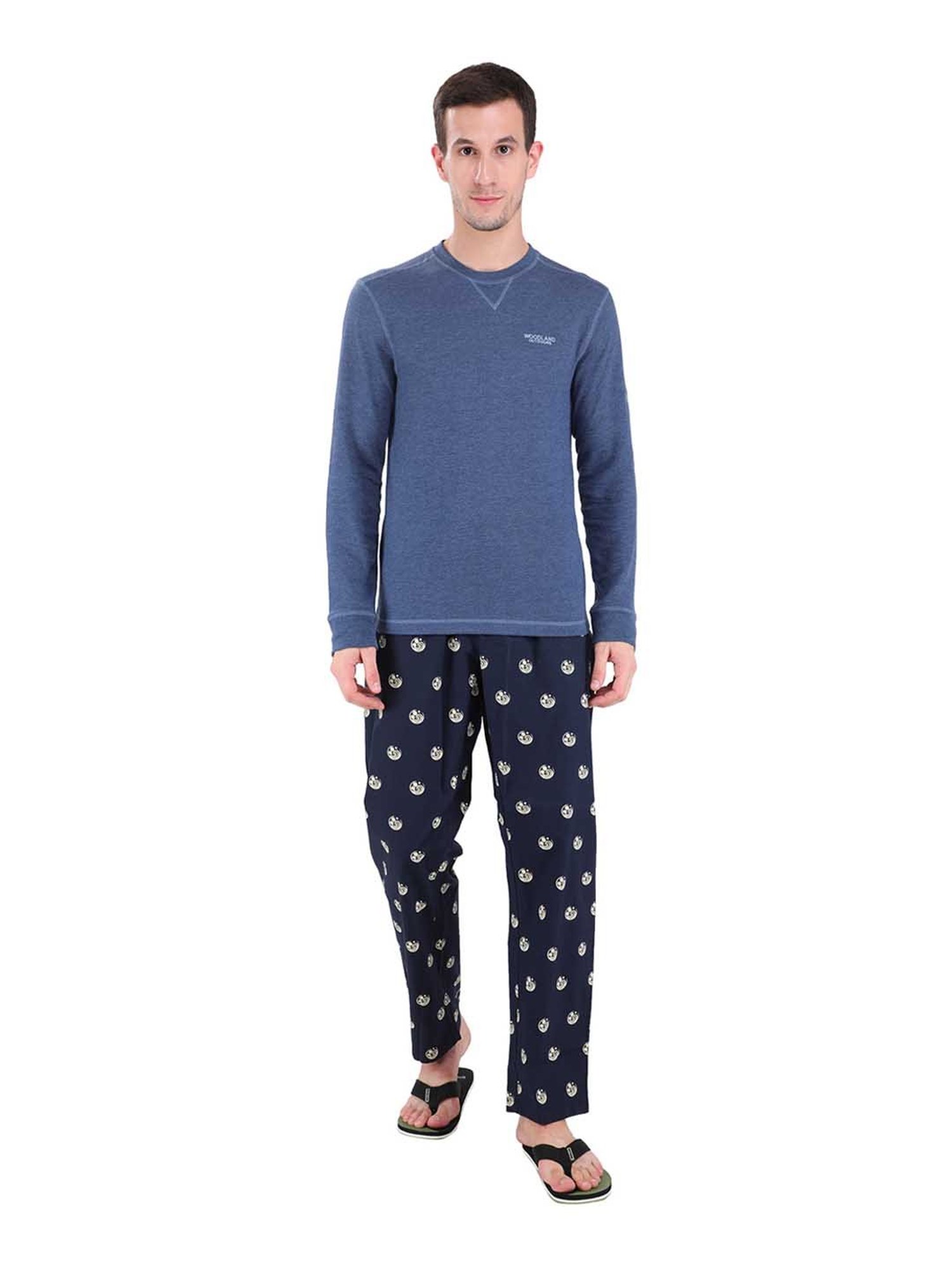 Woodland Navy Regular Fit Pyjama Pants