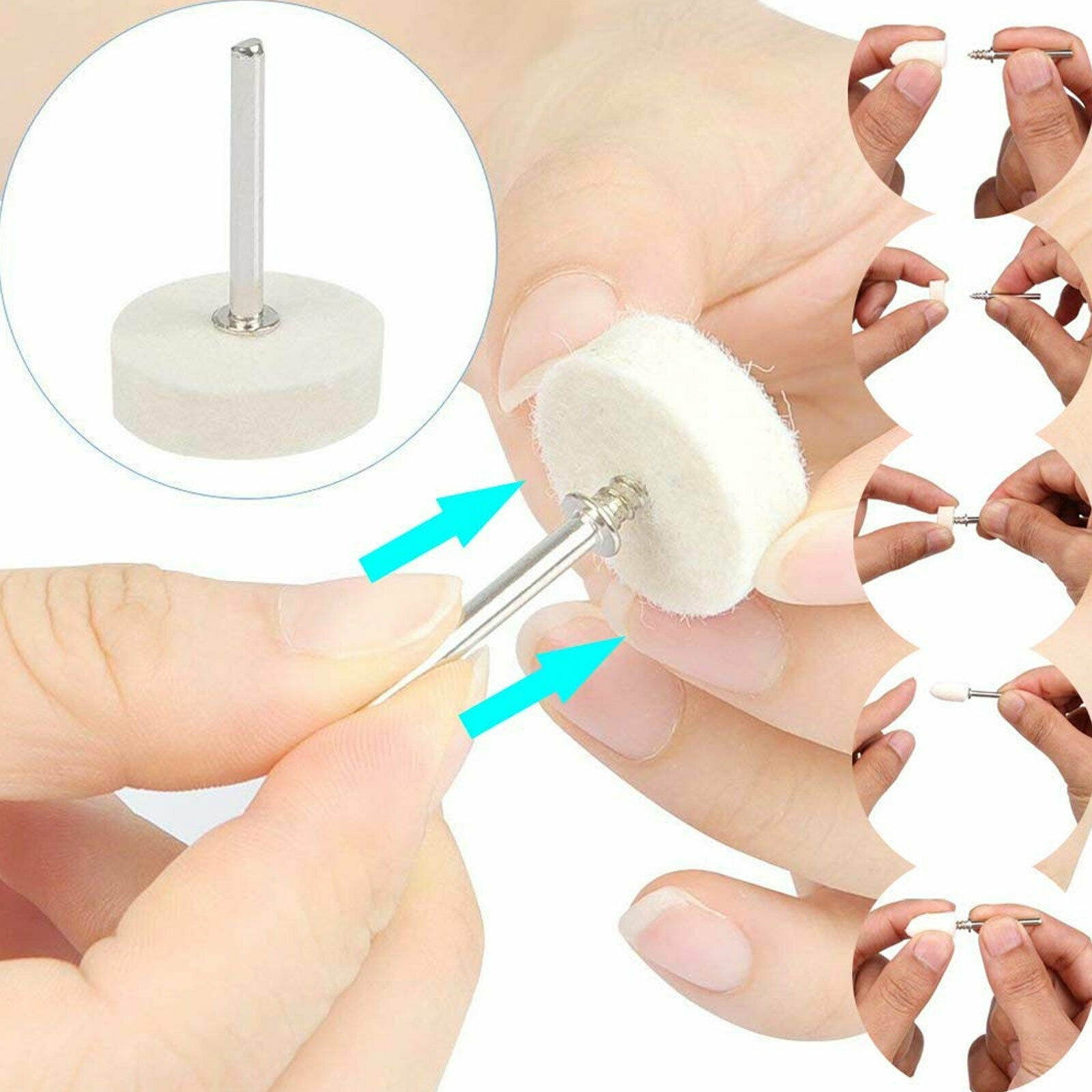 129Pcs/Set Wool Felt Polishing Buffing Pads Waxing Head Wheel Dremel Accessories