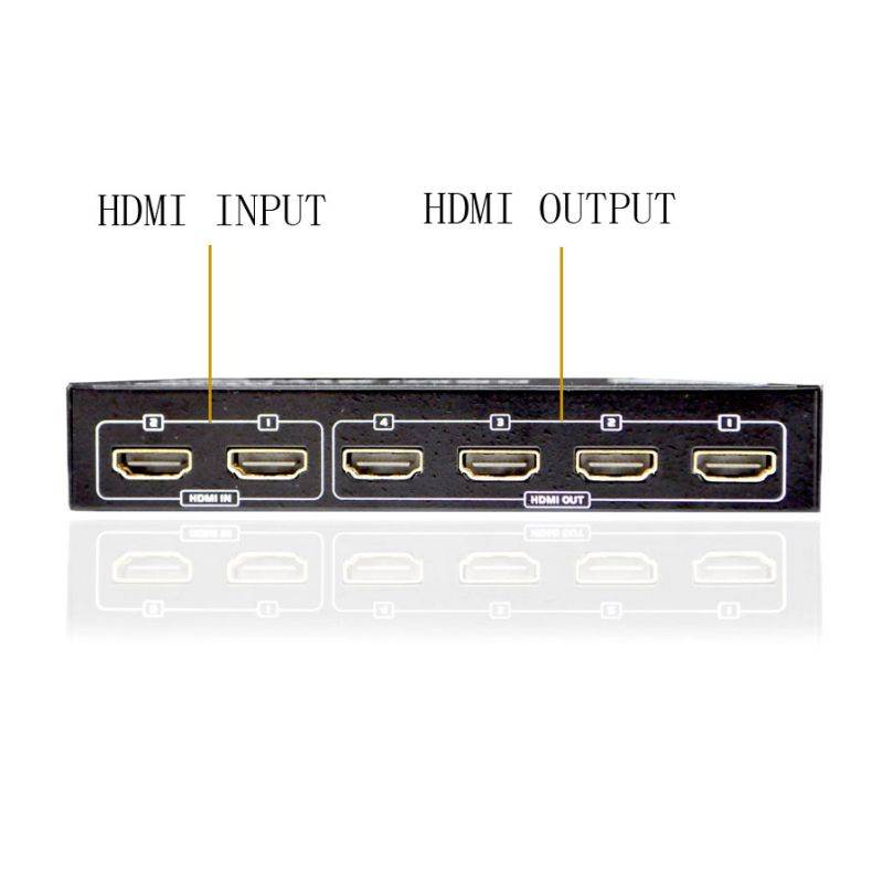 iKKEGOL 4 Port Output 4x 2 Input HDMI Splitter Switch Box 1080P Blue Ray HDTV DVD HUB Remote Control with Power Supply