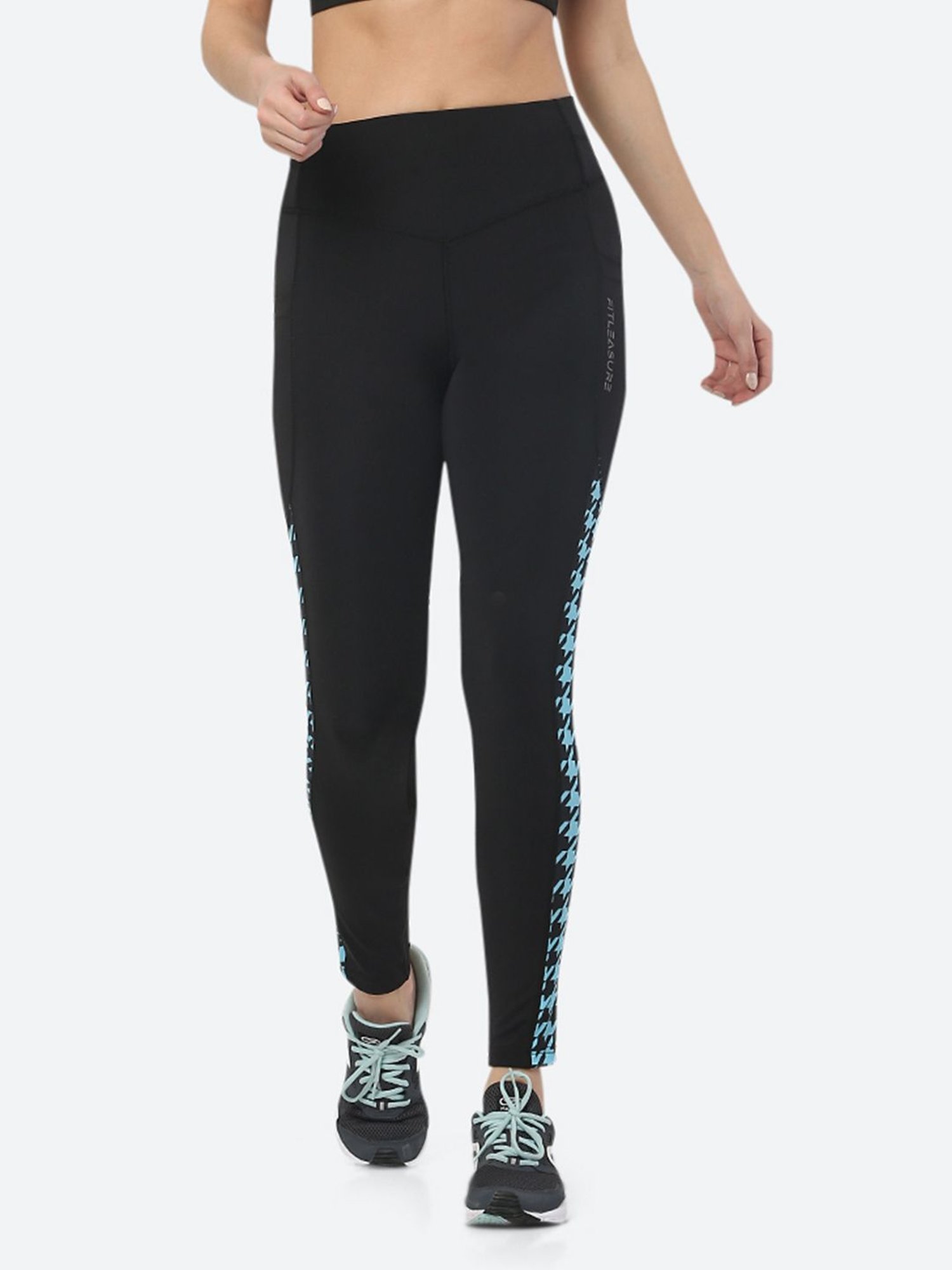 Fitleasure Black Printed Tights