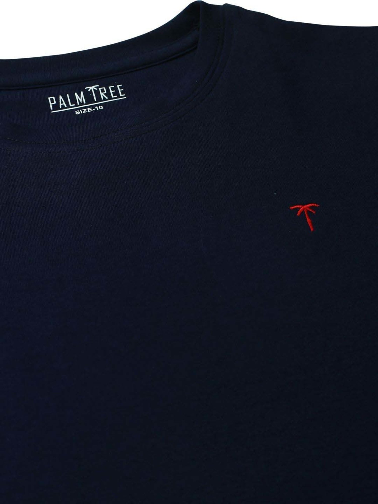 Palm Tree Kids Navy Cotton Regular Fit Top