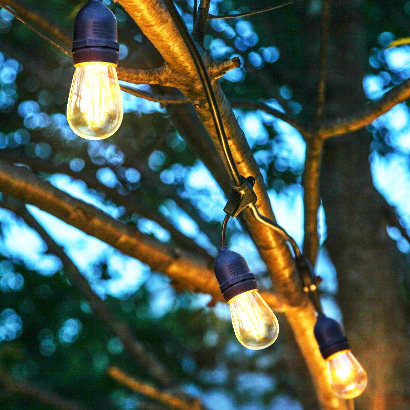 Brightech BP-99T1-7IU0 Weatherproof 1 Watt LED Outdoor 24 Feet Hanging Edison Vintage Italian Cafe Bistro Patio Back Yard String Lights w/ 7 Bulbs